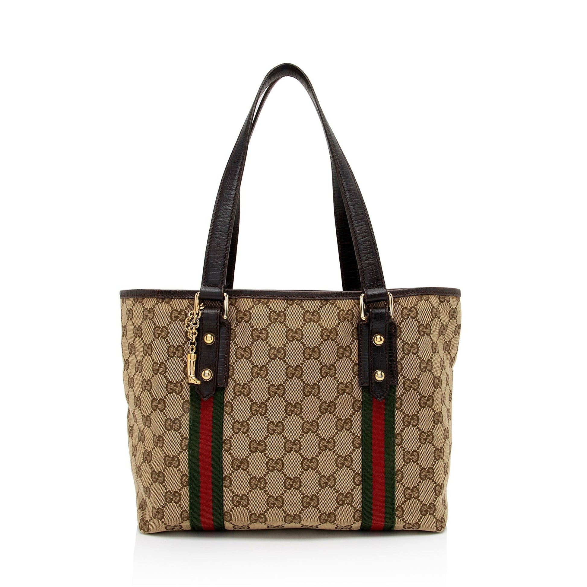Gucci Nylon Leather Canvas Tote