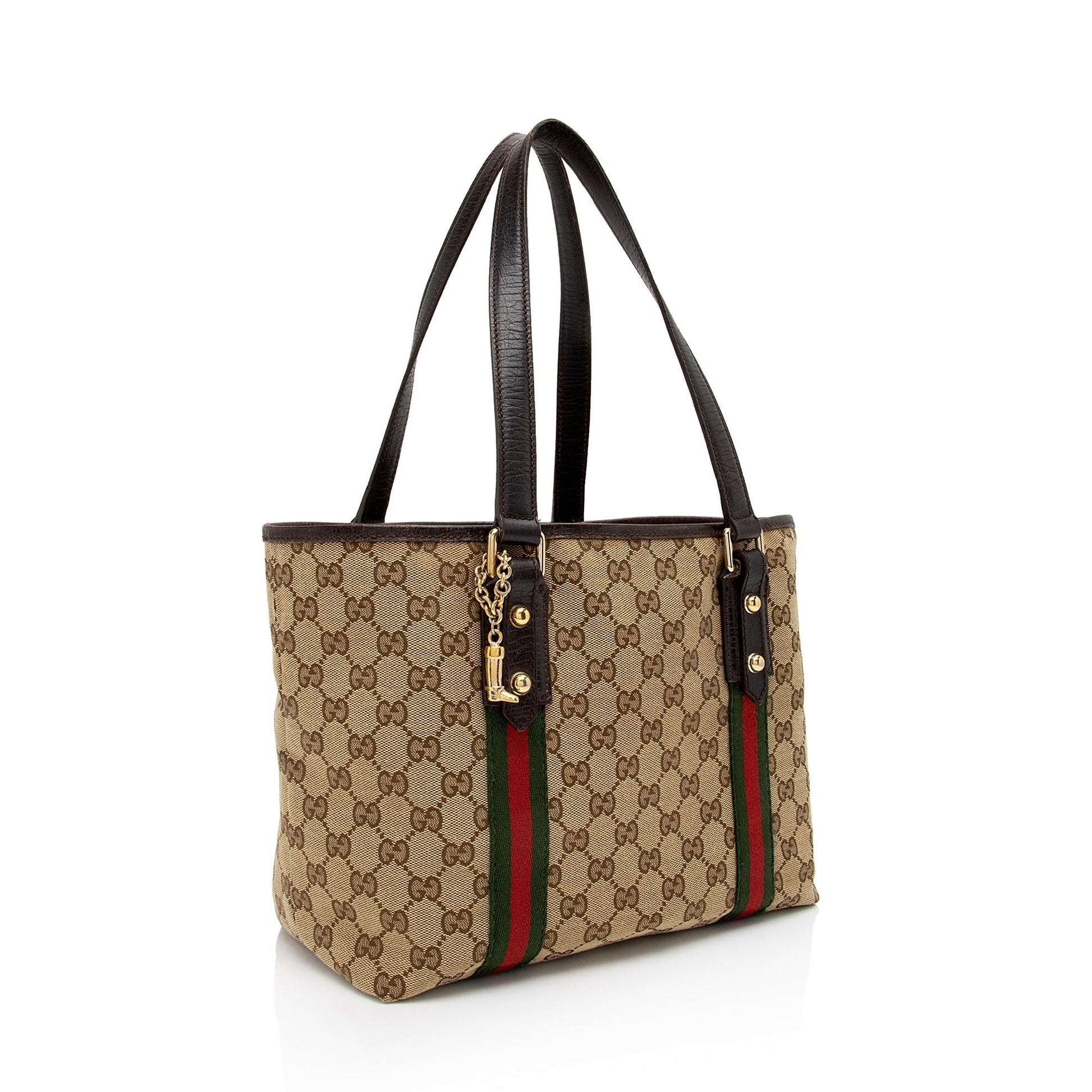 Gucci Nylon Leather Canvas Tote