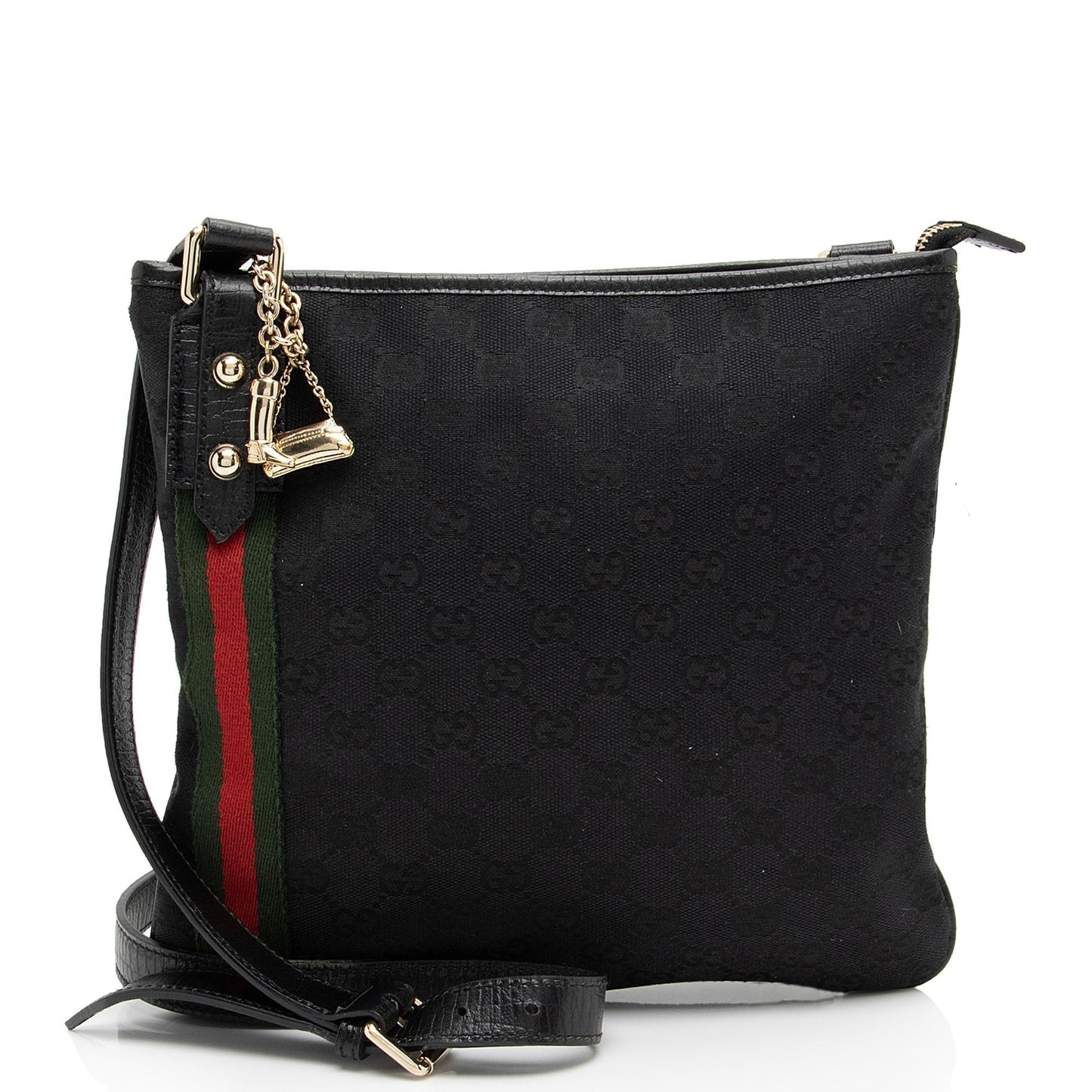 Gucci Leather Canvas Shoulder Bag