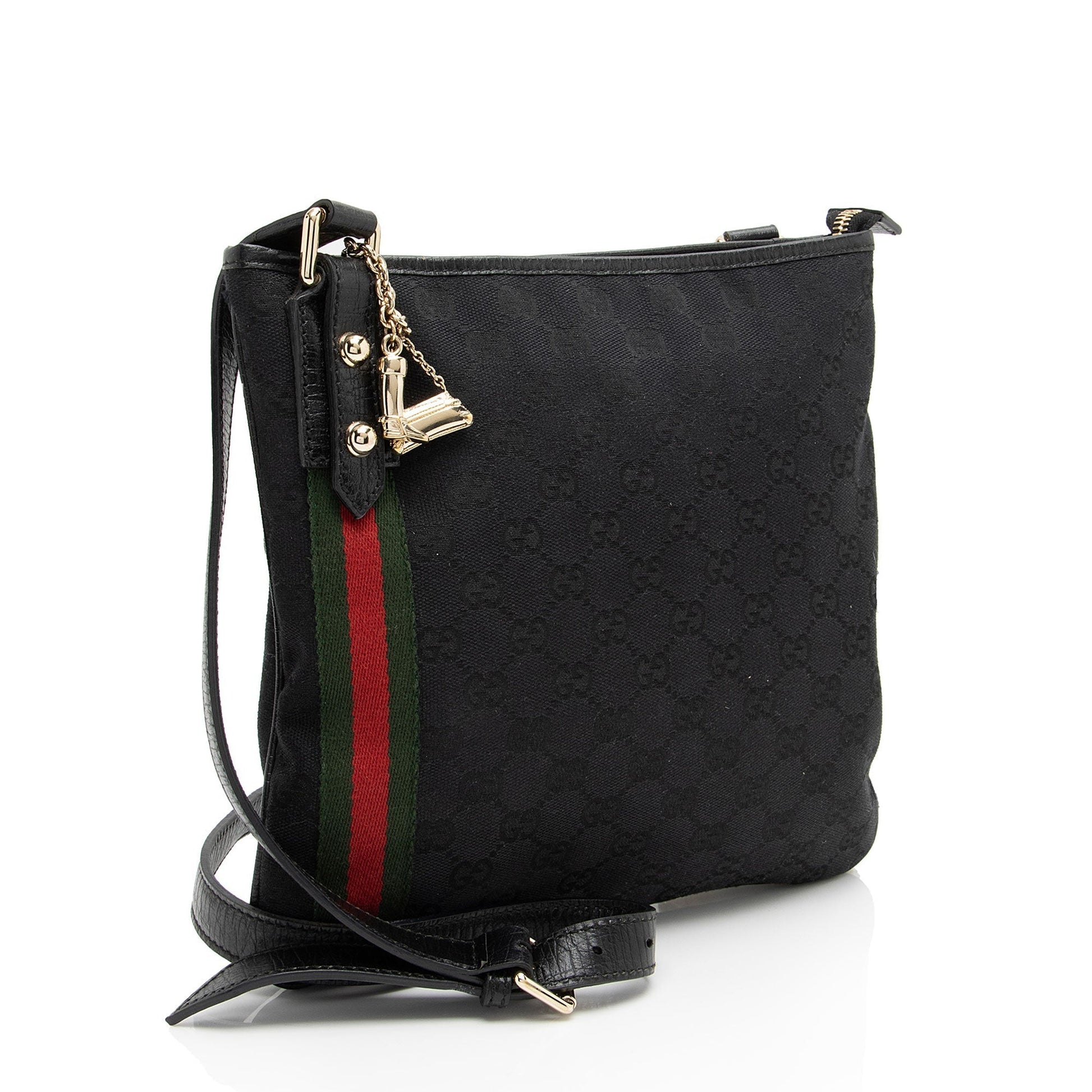 Gucci Leather Canvas Shoulder Bag