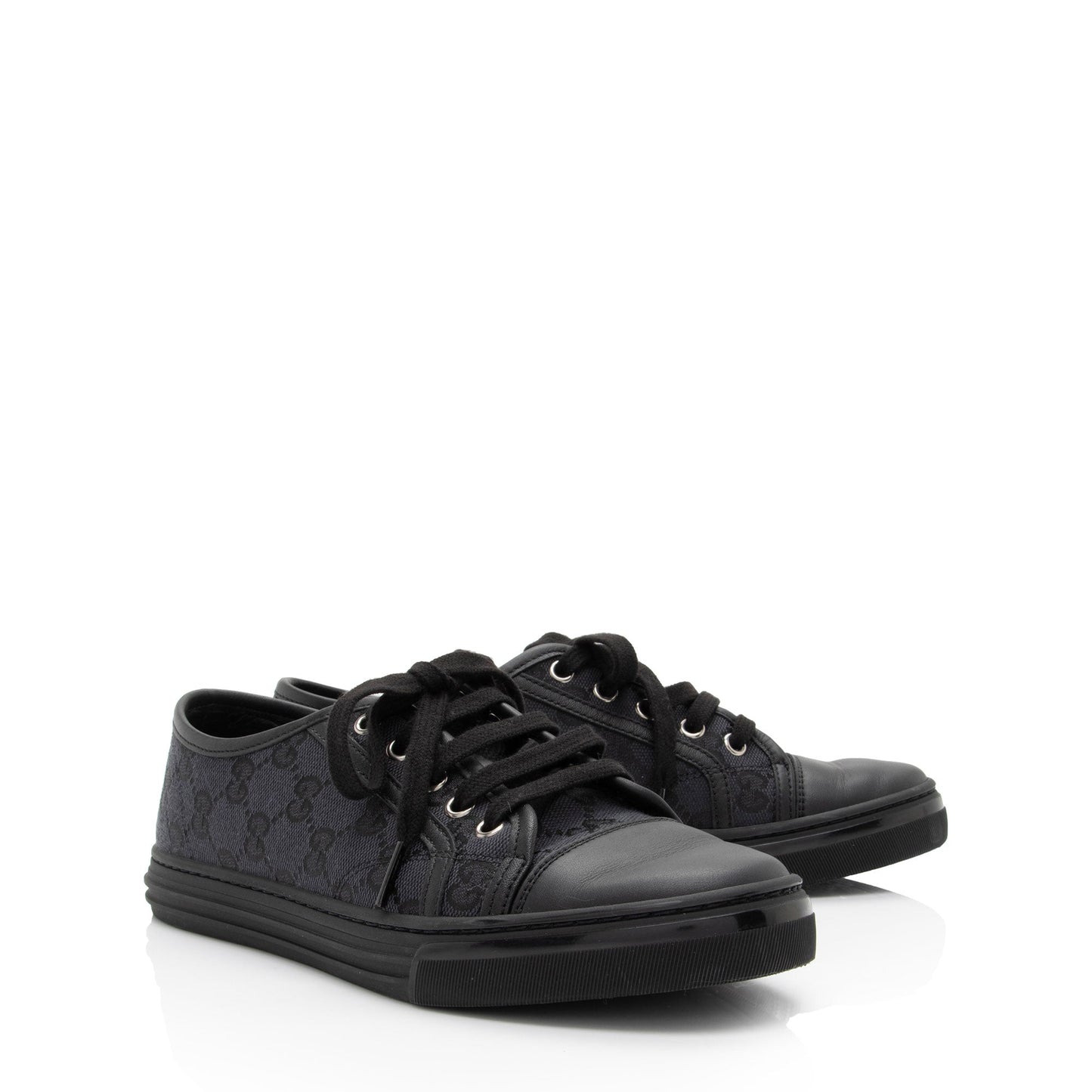 Gucci GG Canvas Leather Sneakers - Size 7 / 37 (SHF-cn5OB4)