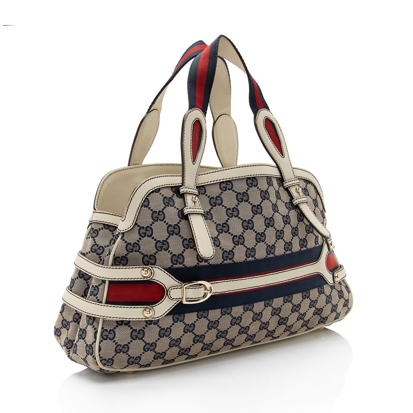 Gucci Nylon Leather Canvas Shoulder Bag