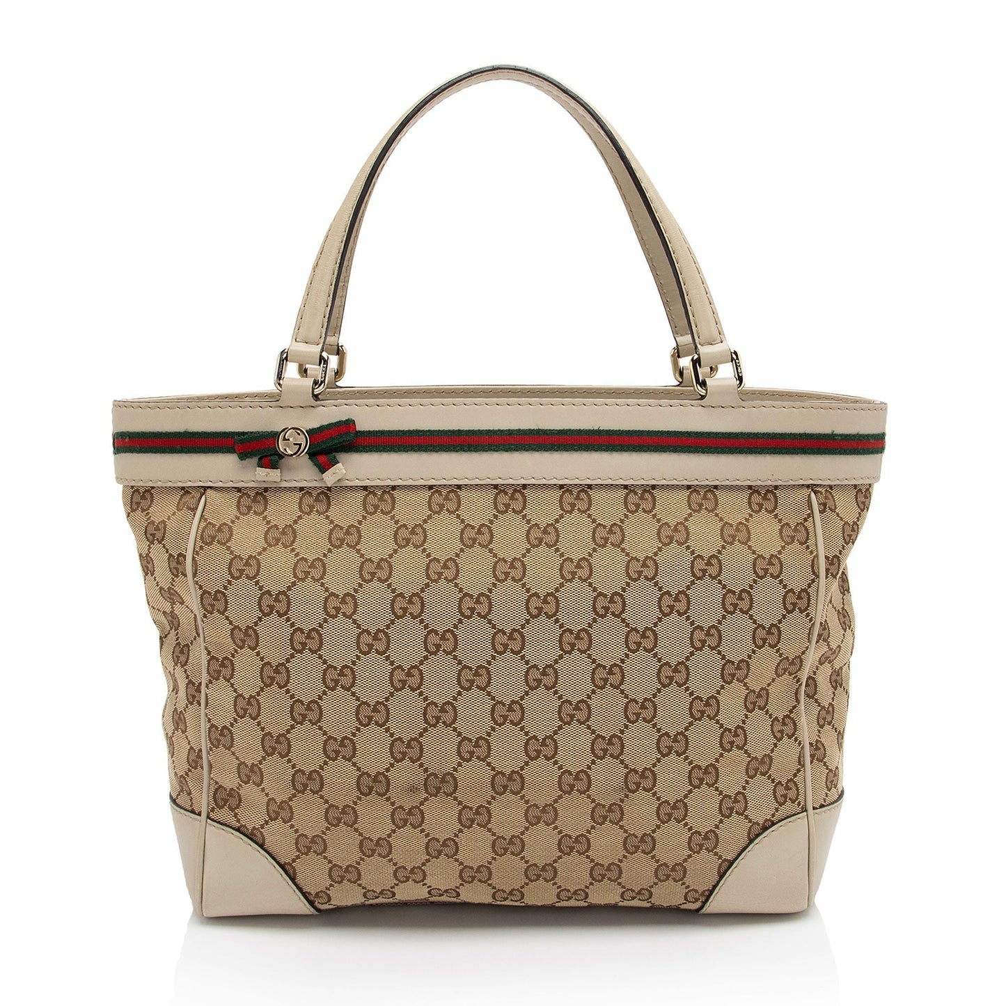 Gucci Nylon Leather Canvas Tote