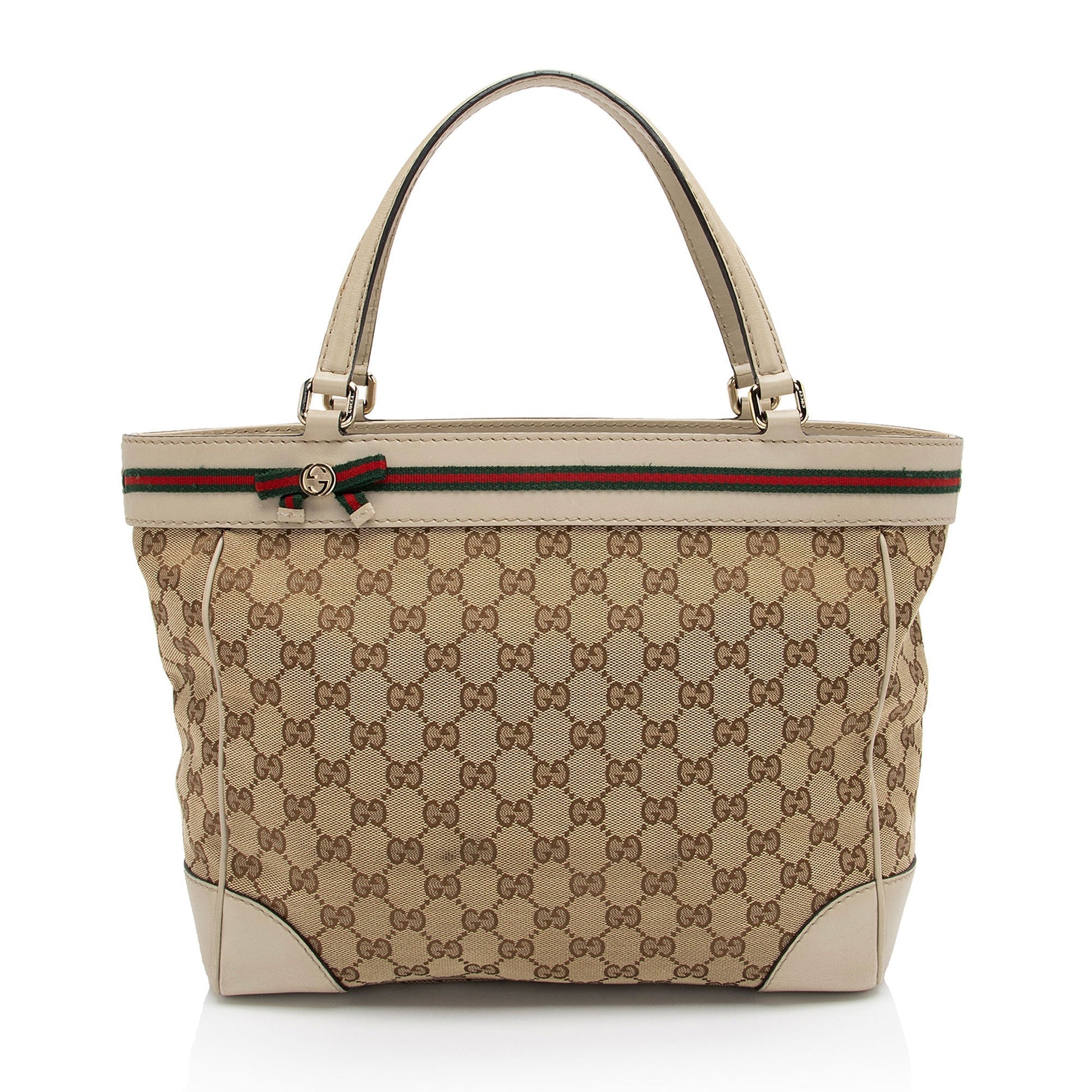 Gucci Nylon Leather Canvas Tote