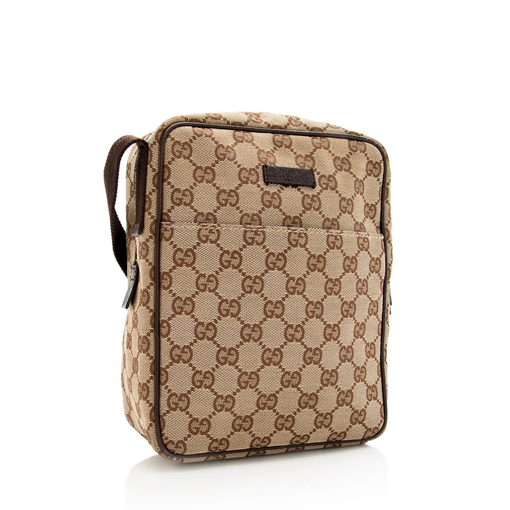 Gucci Leather Canvas Shoulder Bag Style 47