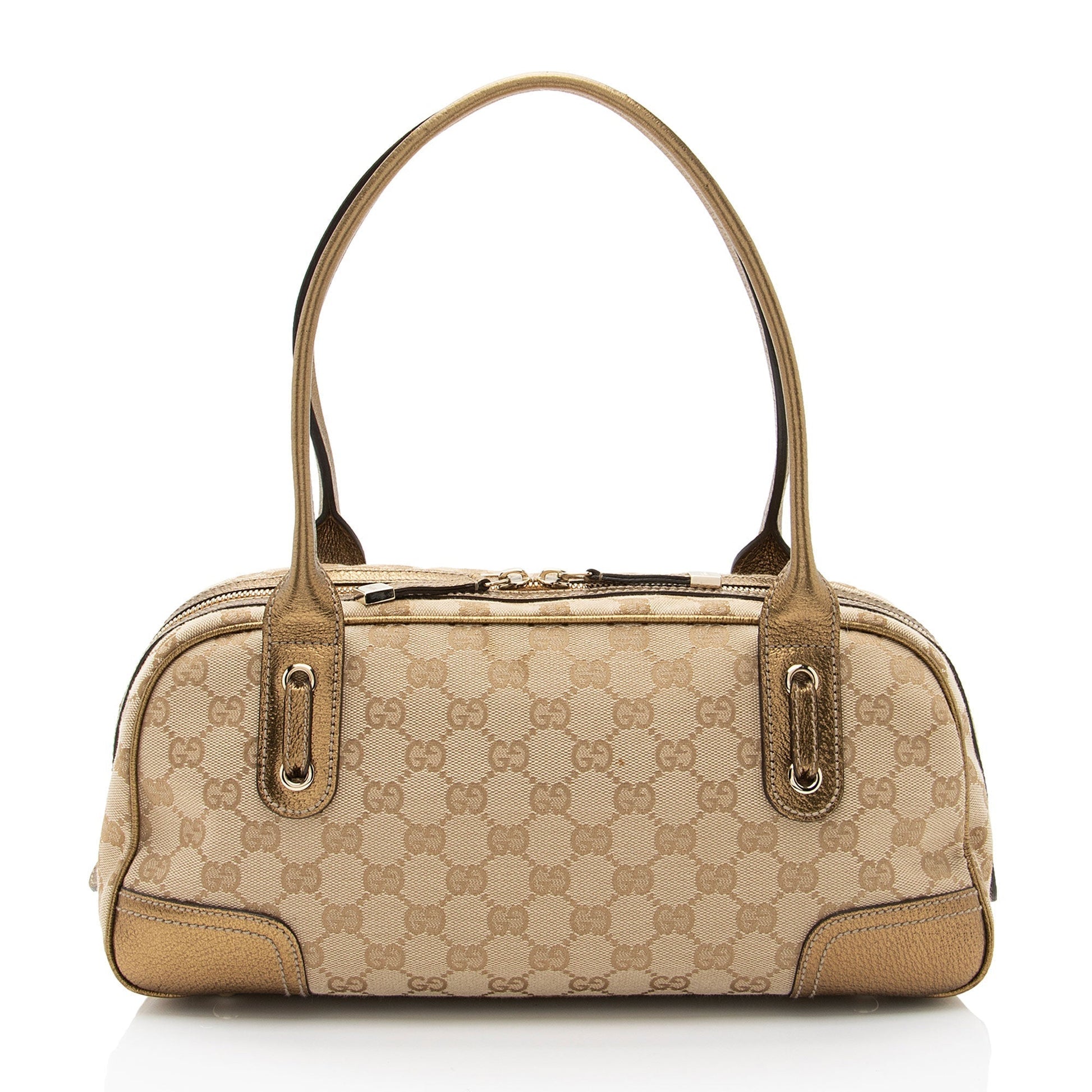 Gucci Leather Canvas Handbag