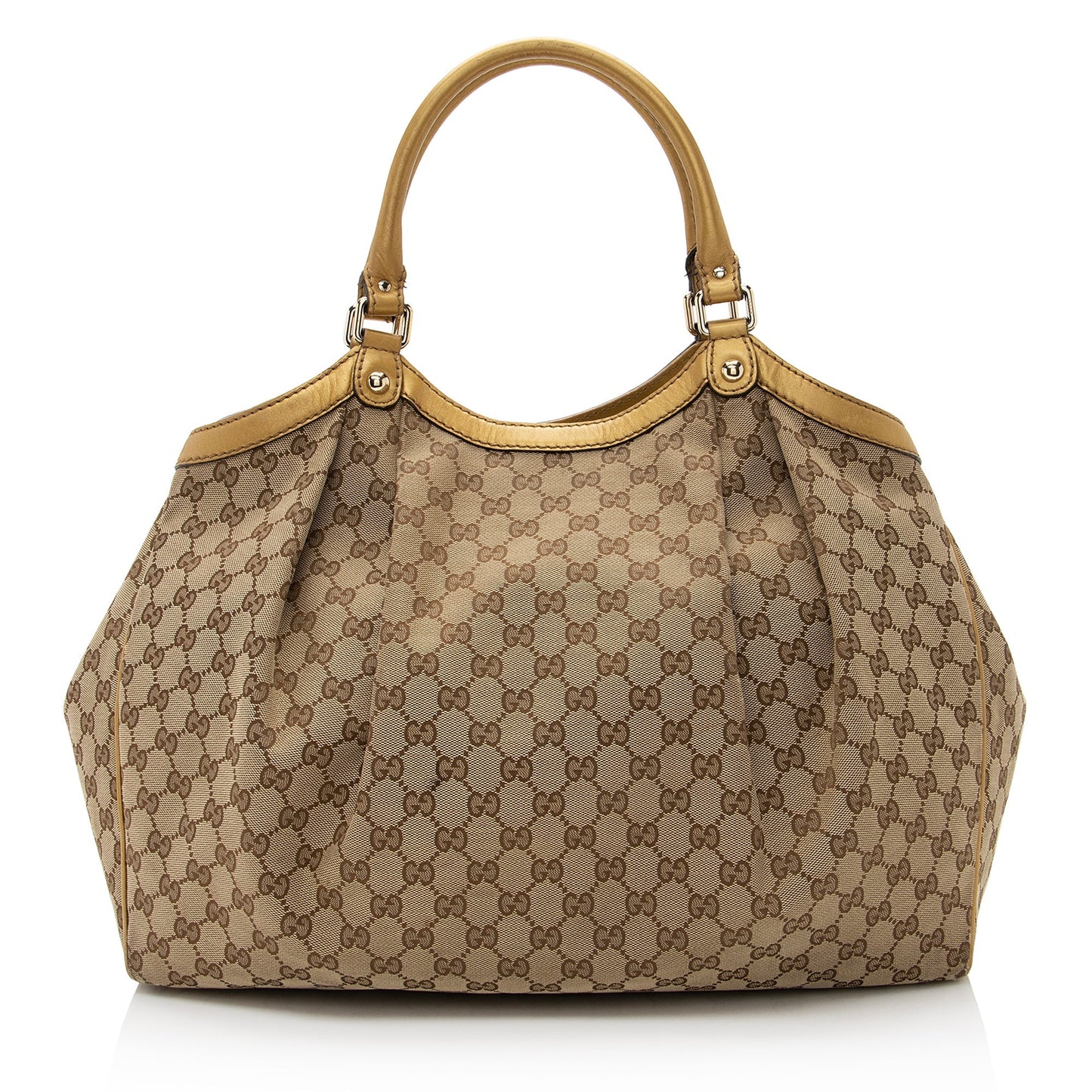 Gucci GG Canvas Metallic Leather Sukey Large Tote (SHF-22504)