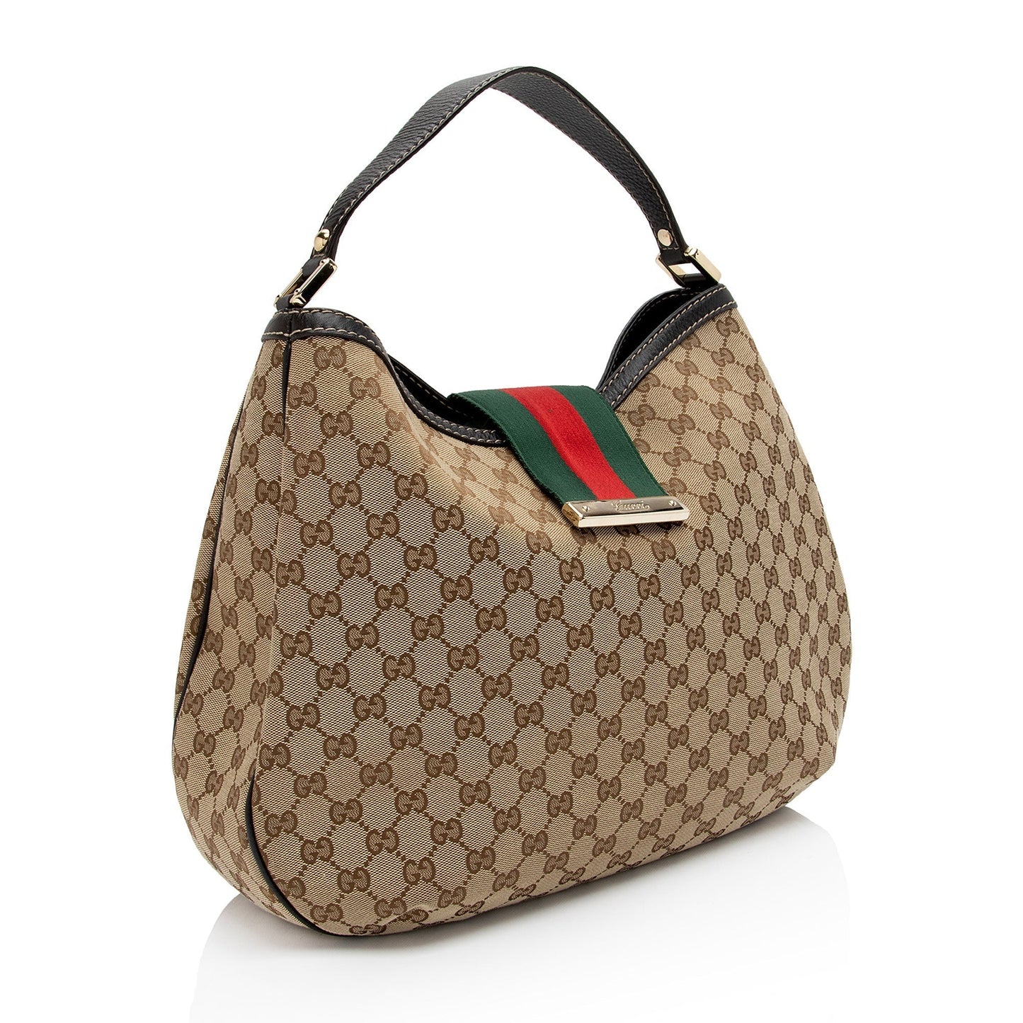 Gucci Nylon Leather Canvas Shoulder Bag