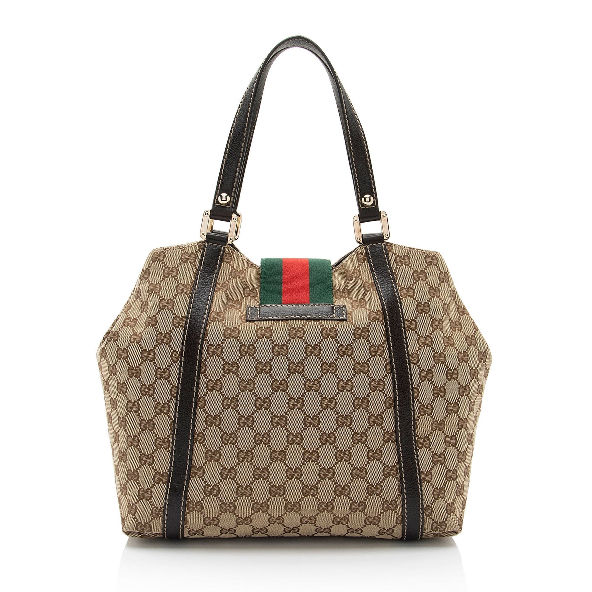 Gucci Nylon Leather Canvas Tote
