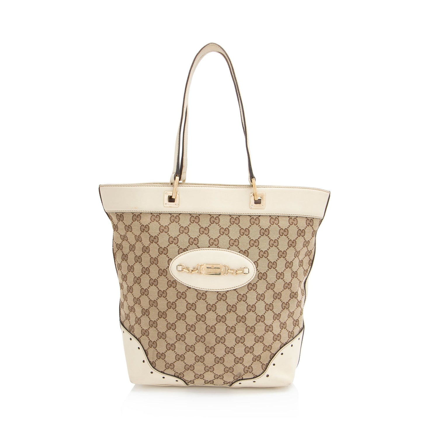 Gucci Leather Canvas Tote