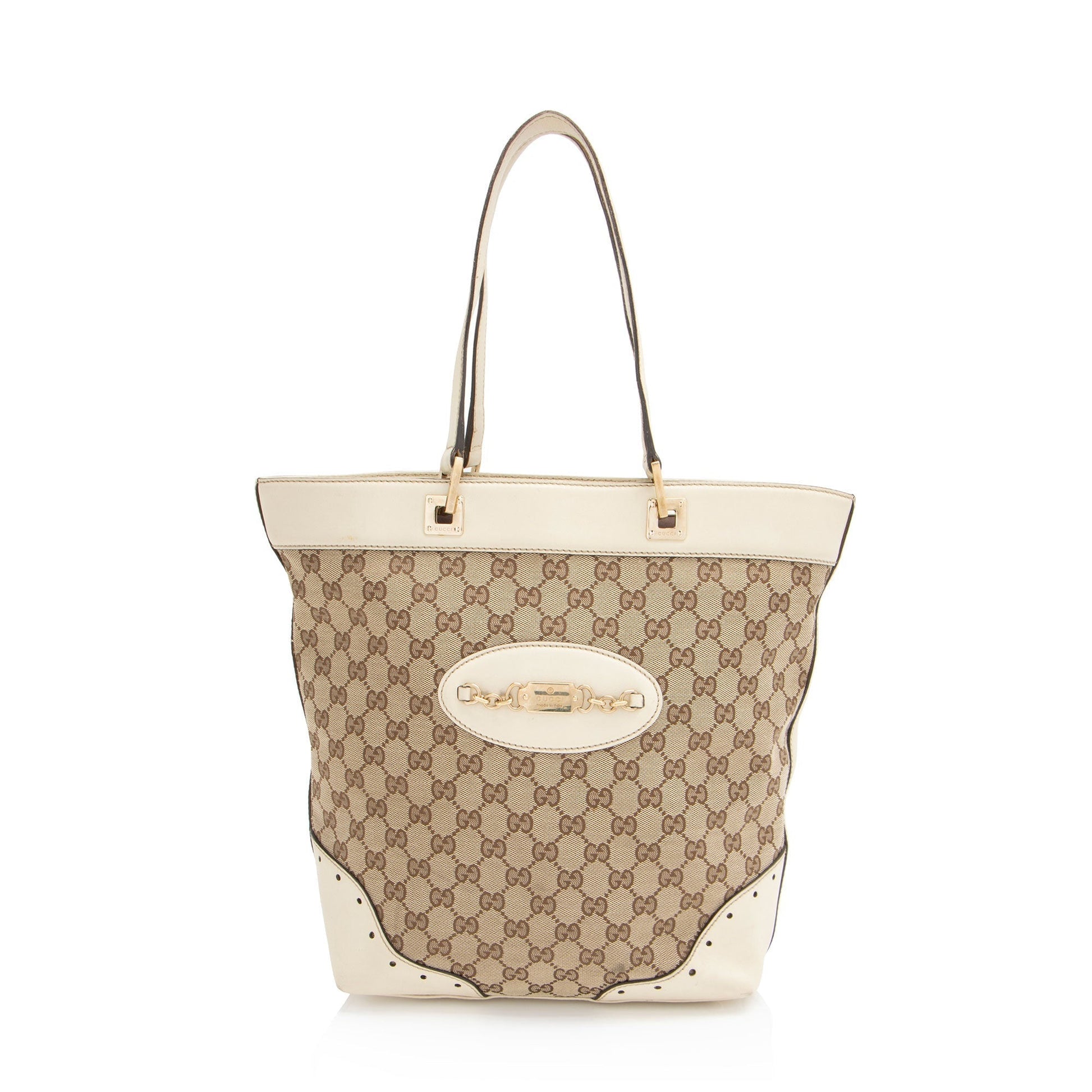 Gucci Leather Canvas Tote