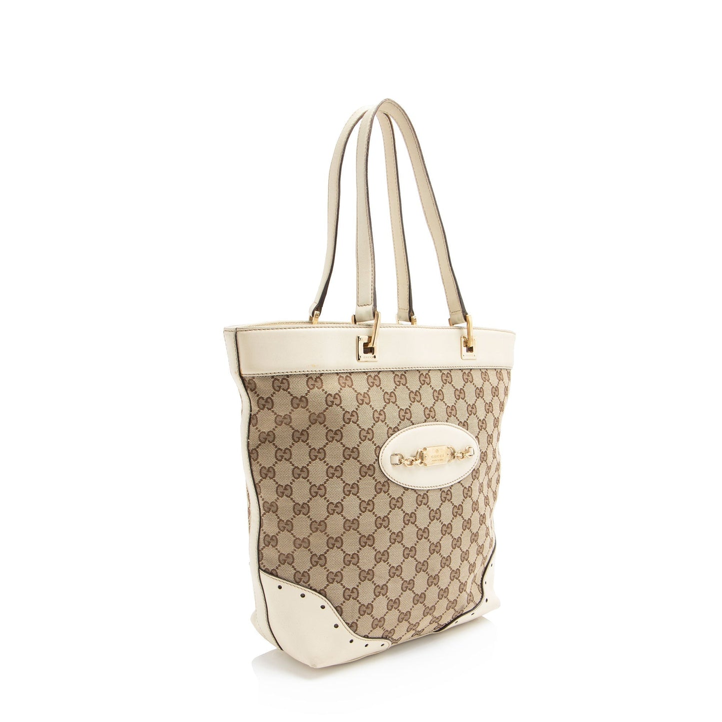 Gucci Leather Canvas Tote