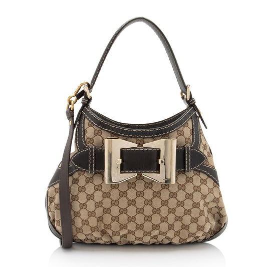 Gucci Leather Canvas Shoulder Bag
