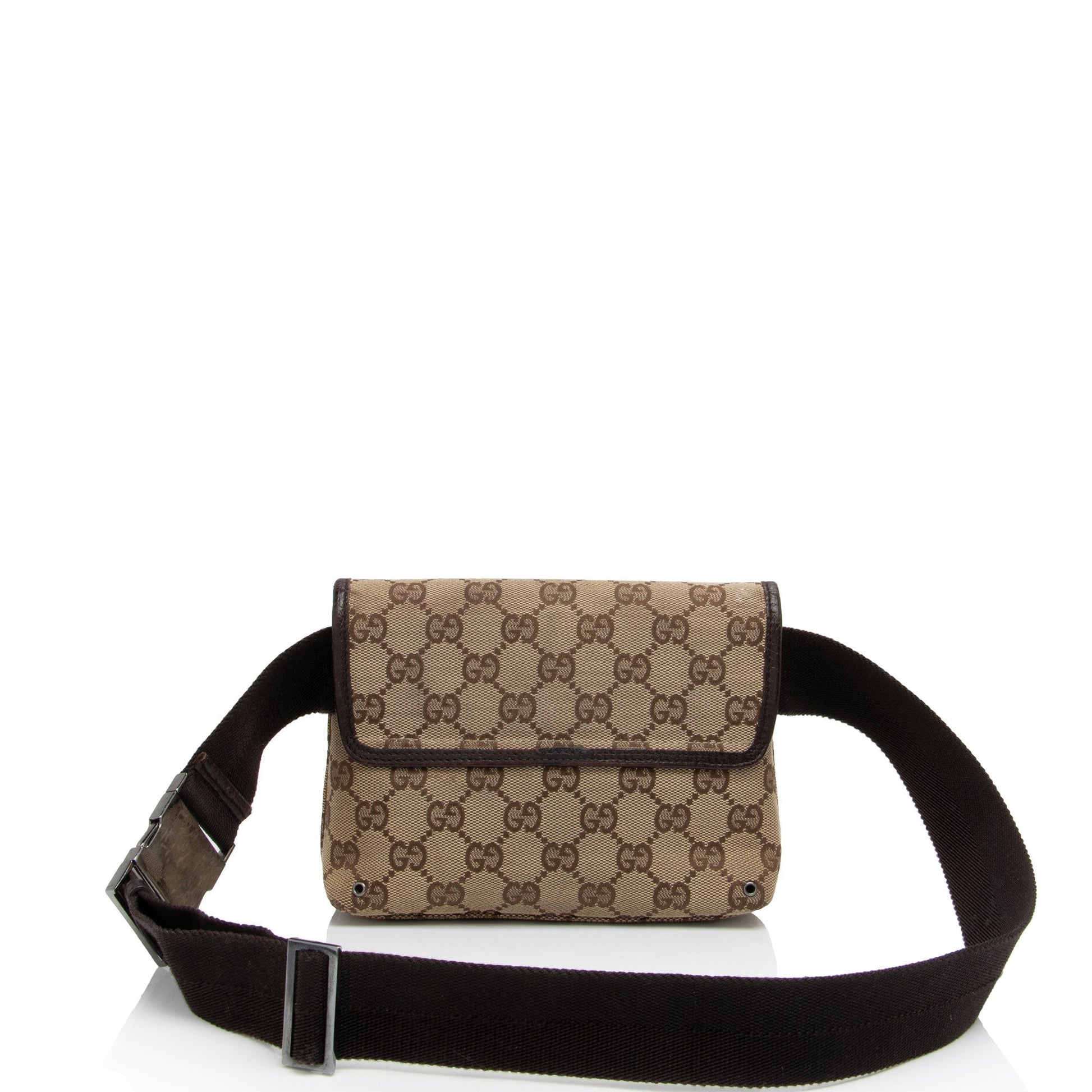 Gucci Nylon Leather Canvas Shoulder Bag