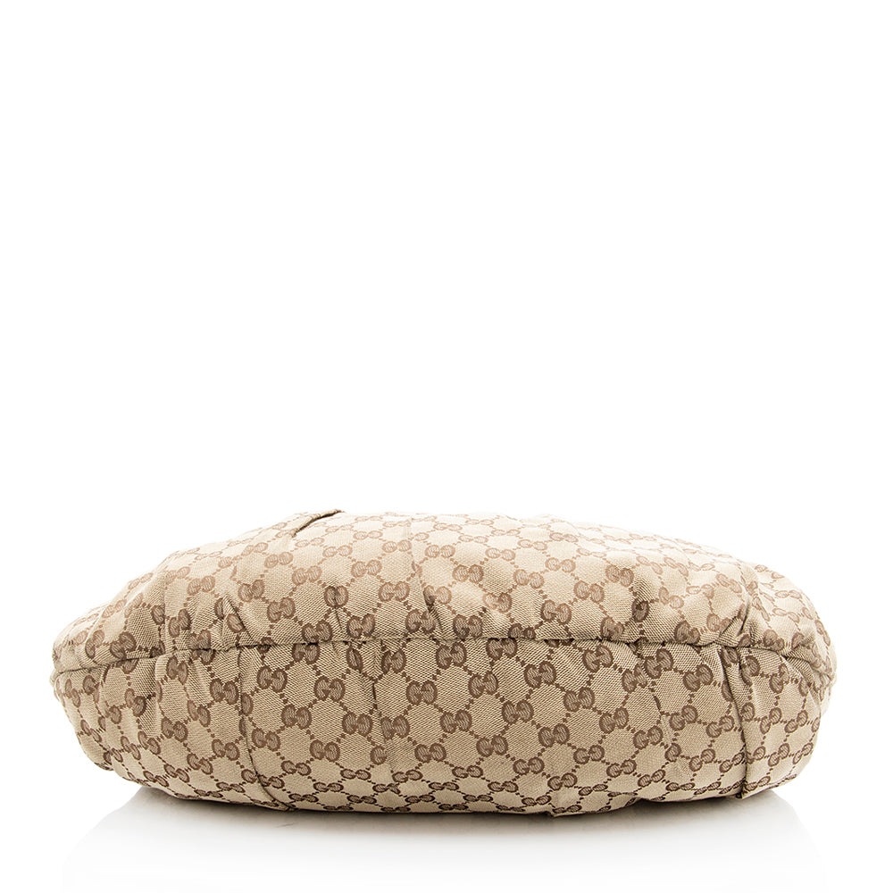 Gucci Leather Canvas Shoulder Bag Style 48