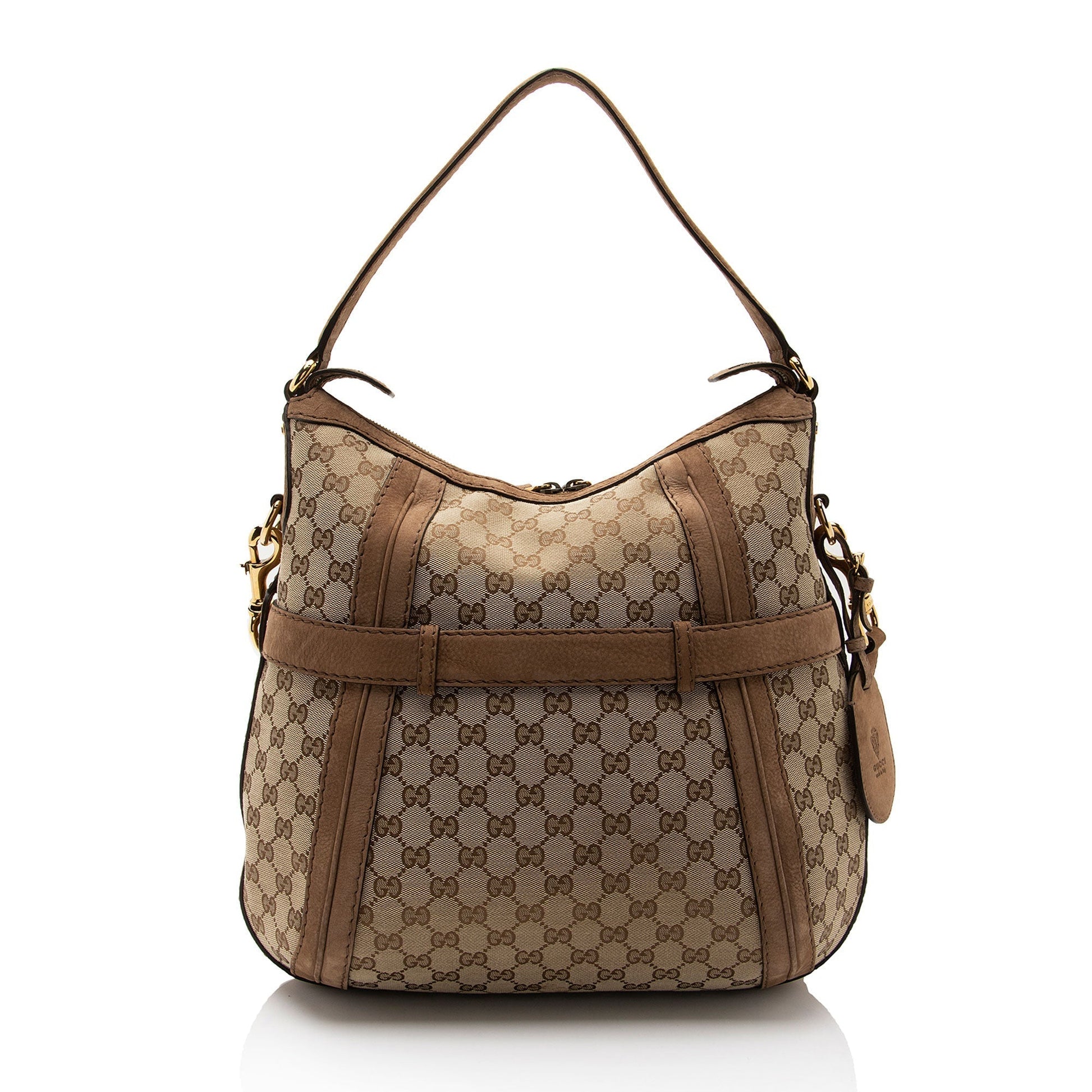Gucci Leather Canvas Shoulder Bag
