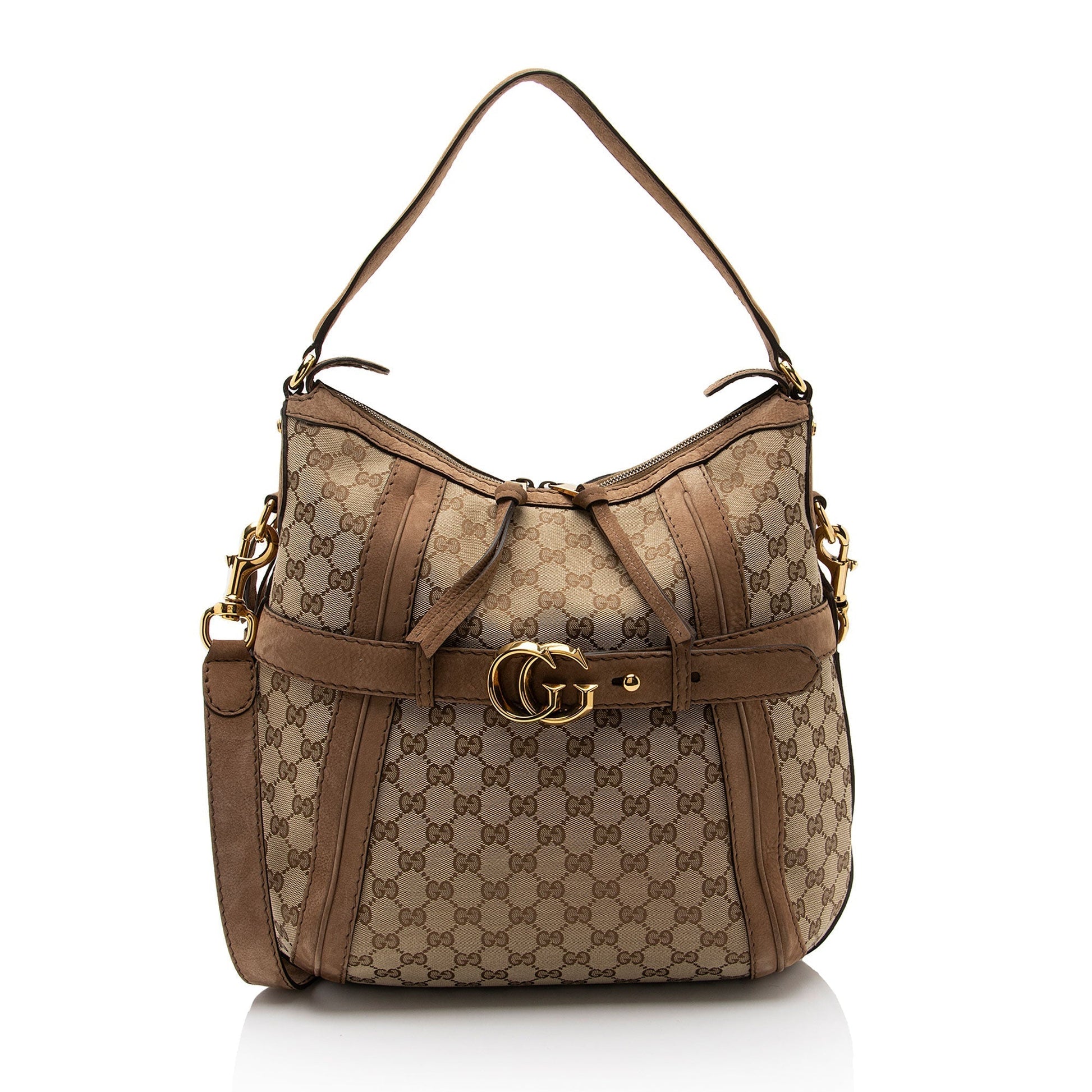 Gucci Leather Canvas Shoulder Bag