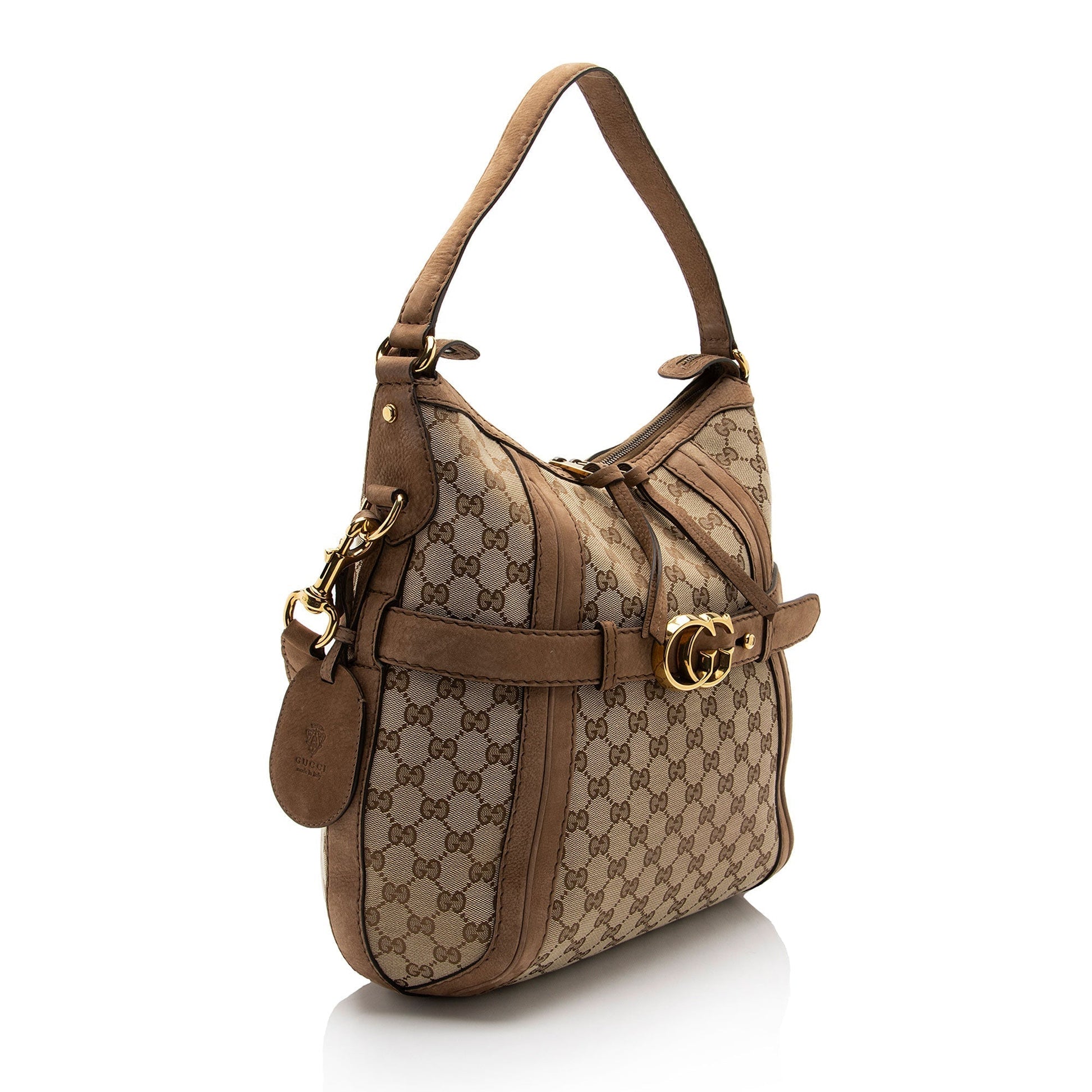 Gucci Leather Canvas Shoulder Bag