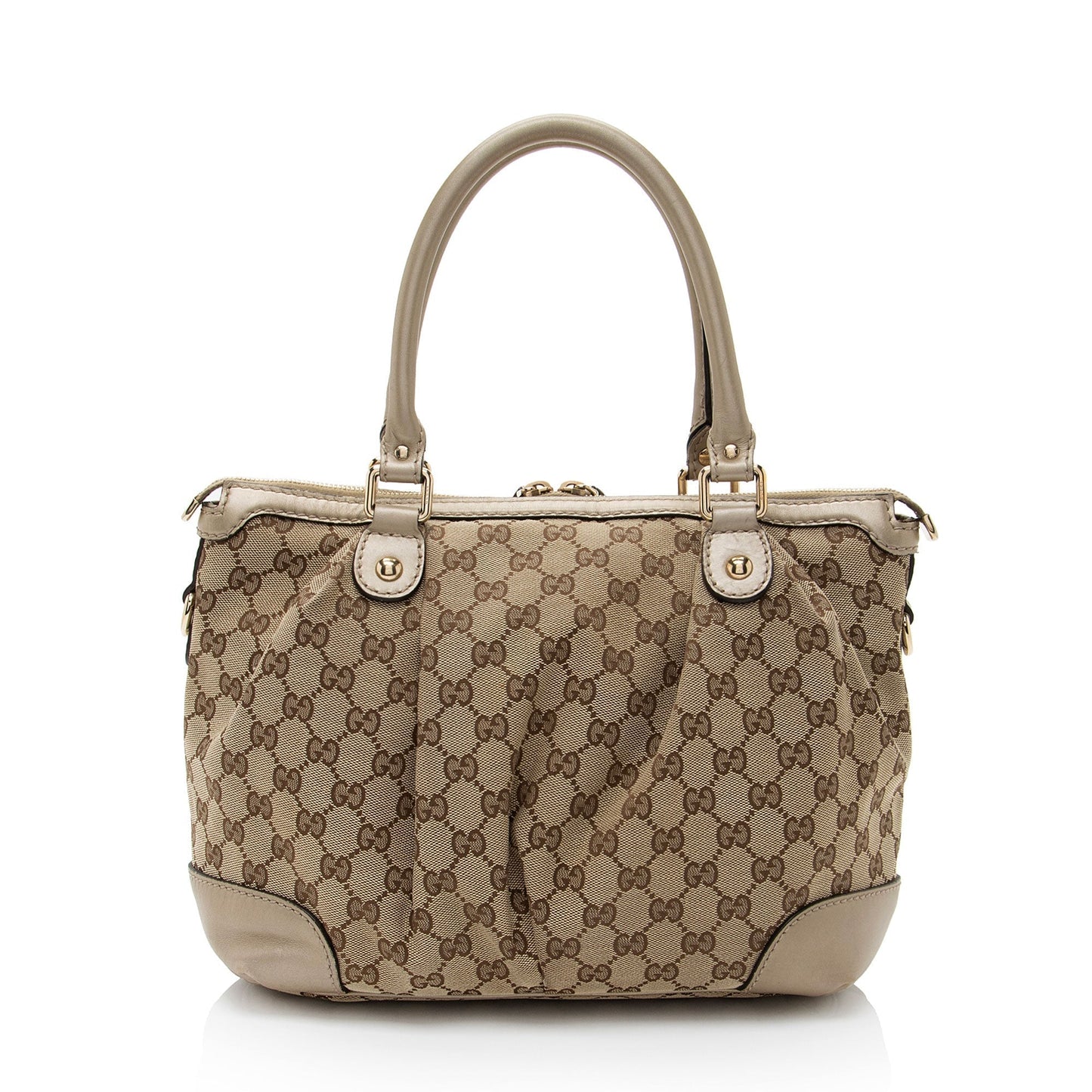 Gucci Leather Canvas Shoulder Bag