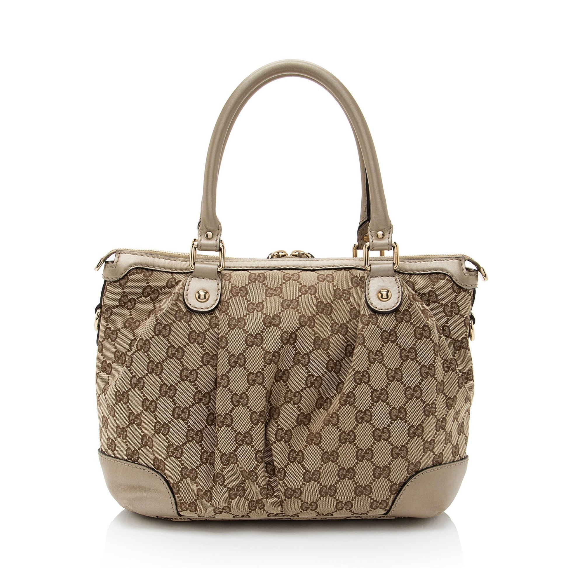 Gucci Leather Canvas Shoulder Bag