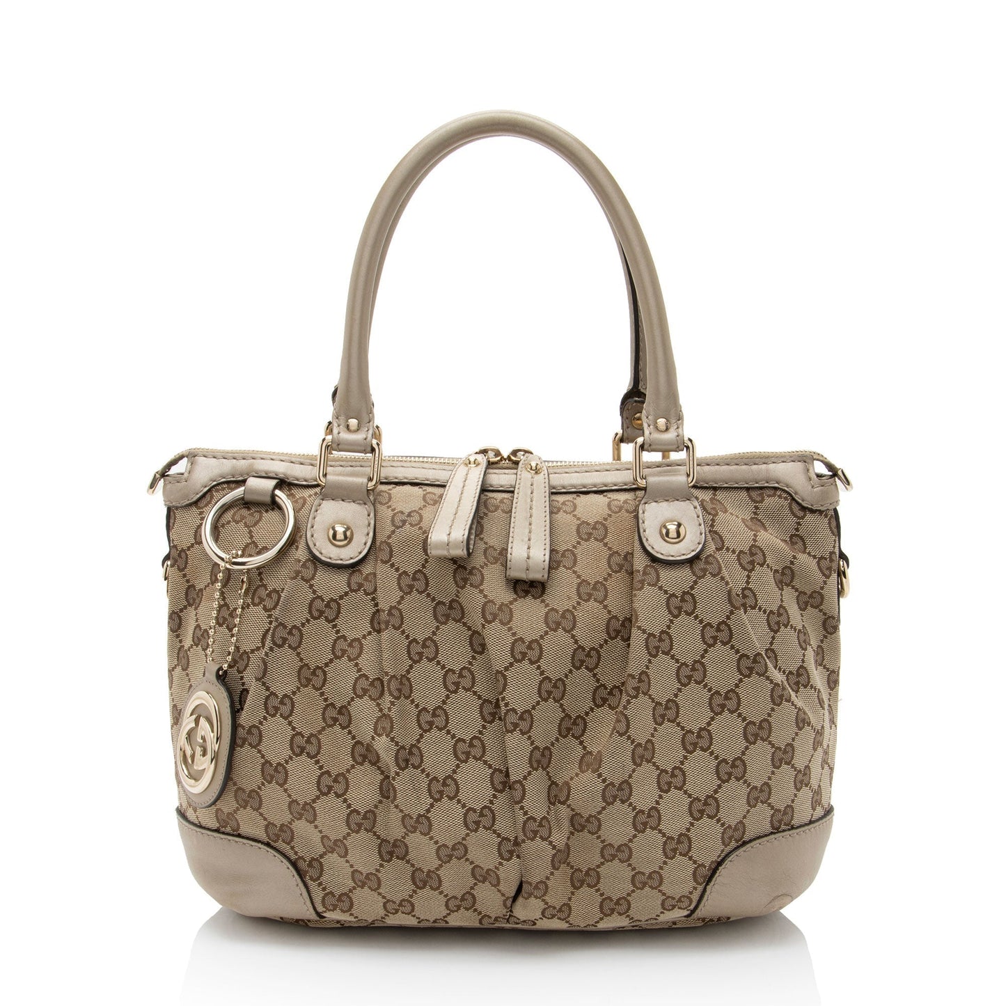 Gucci Leather Canvas Shoulder Bag