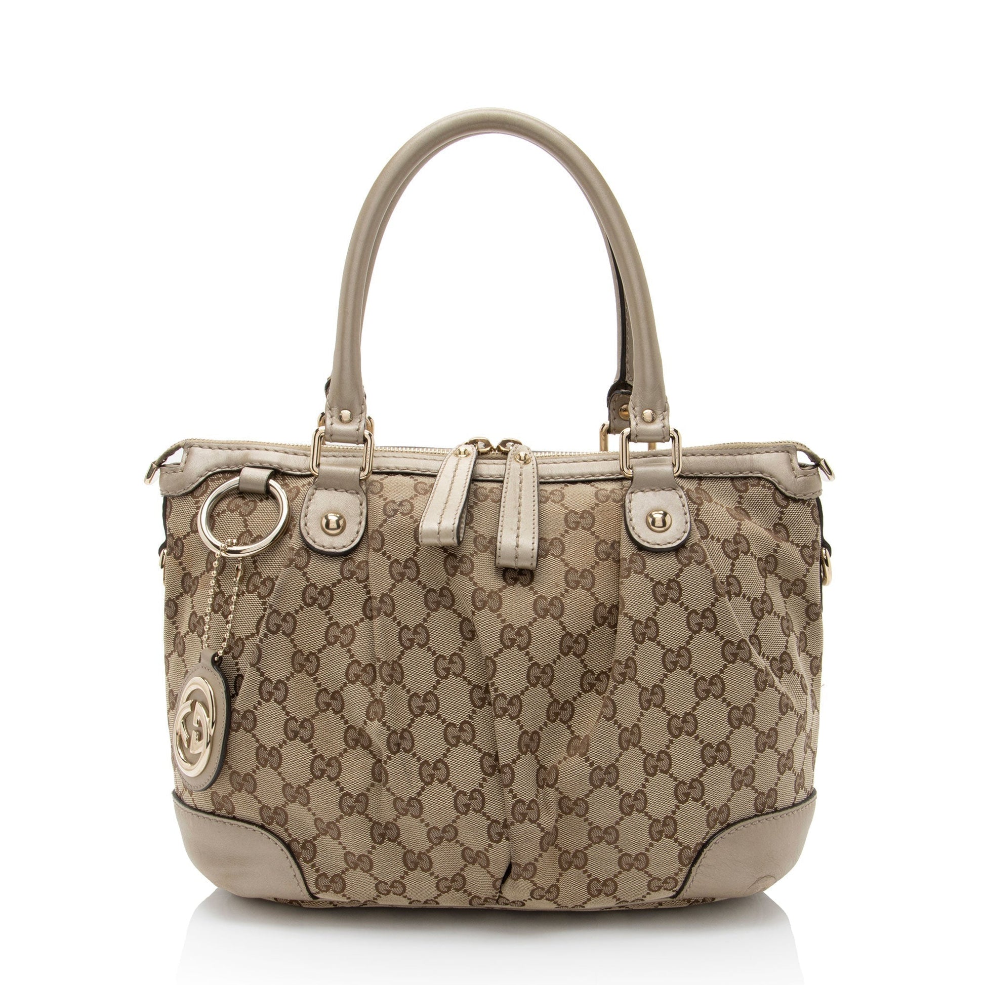 Gucci Leather Canvas Shoulder Bag