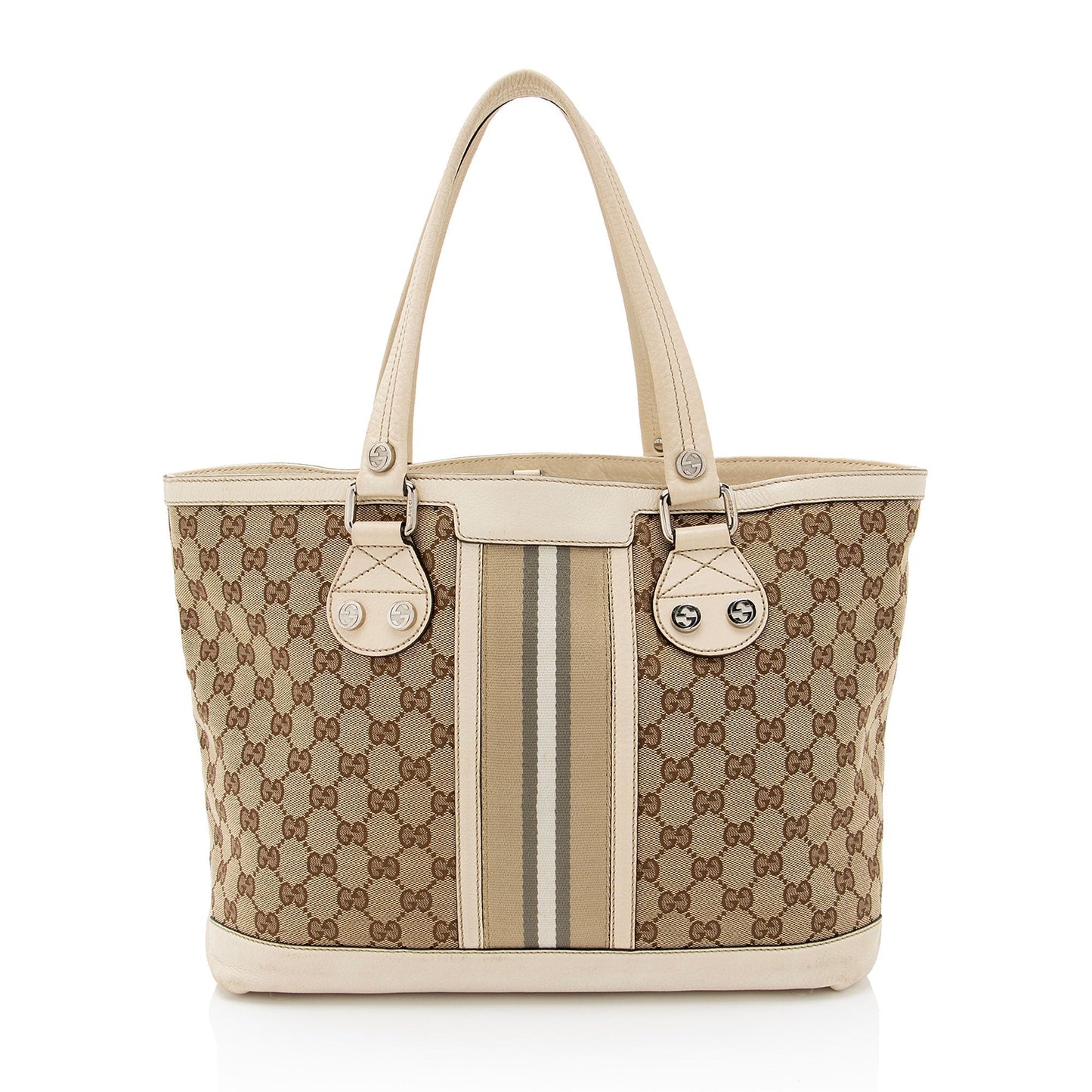 Gucci Sunset Nylon Leather Canvas Tote