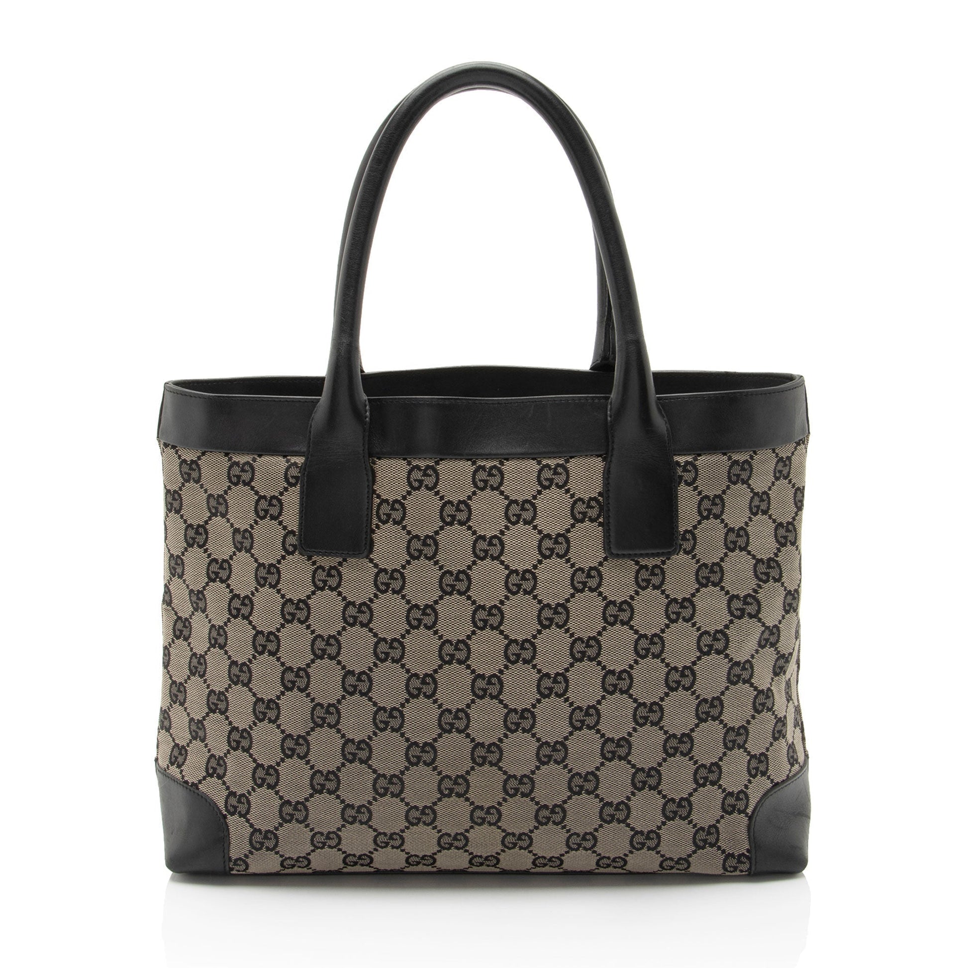 Gucci Nylon Leather Canvas Tote
