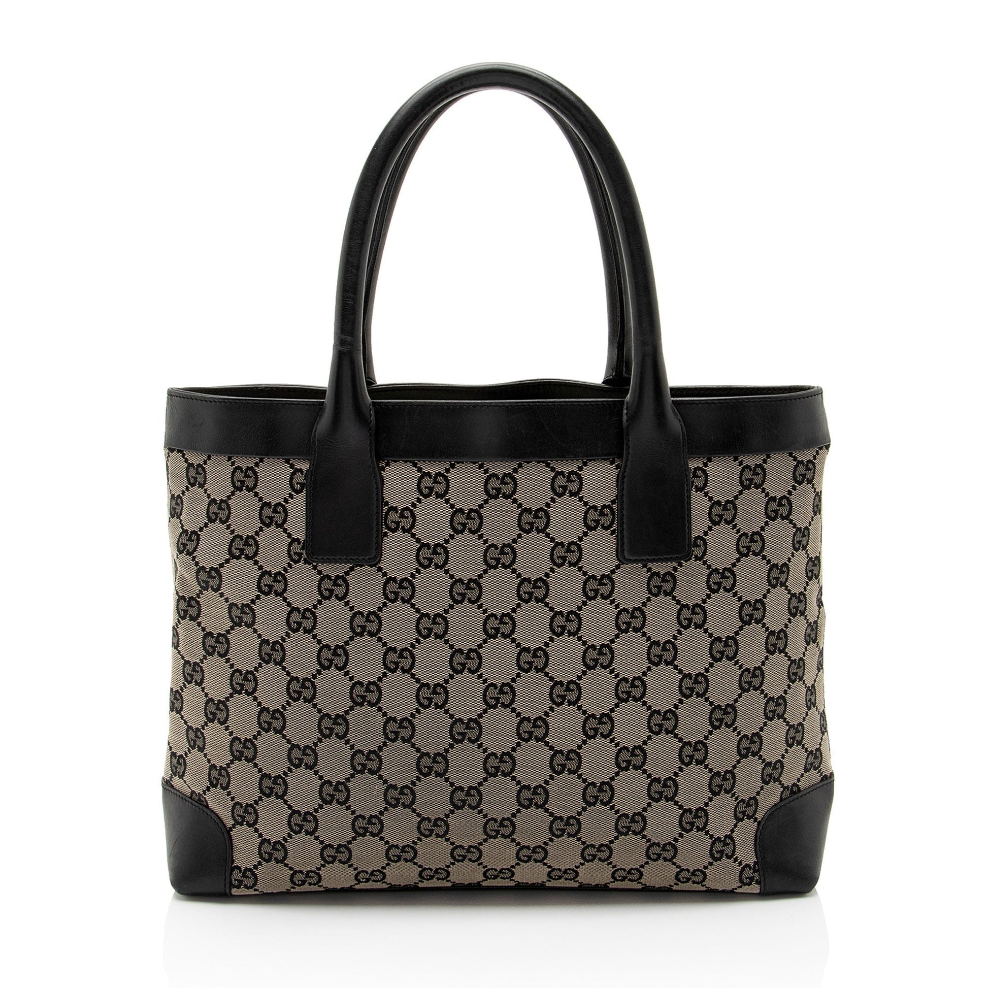 Gucci Nylon Leather Canvas Tote