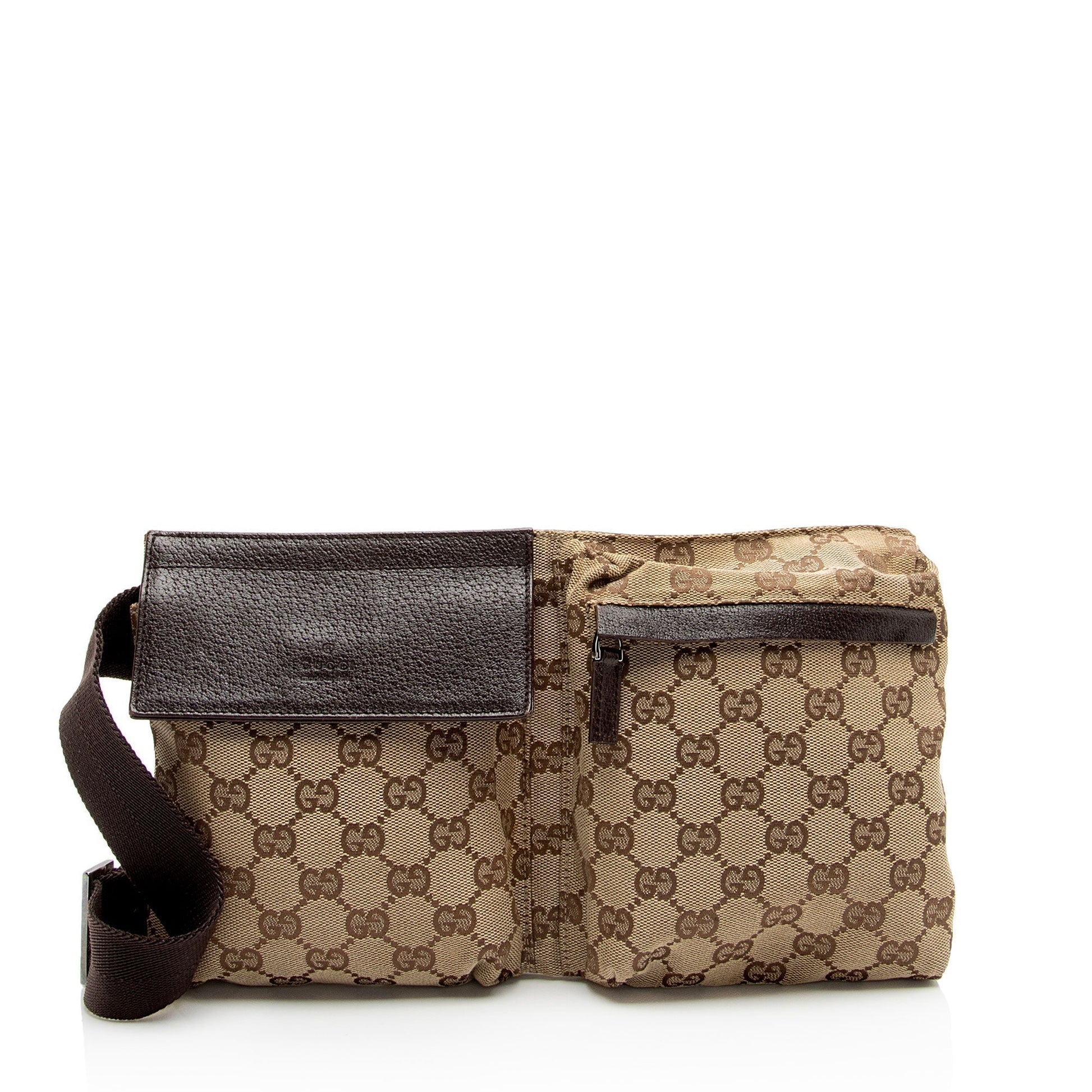 Gucci Leather Canvas Shoulder Bag