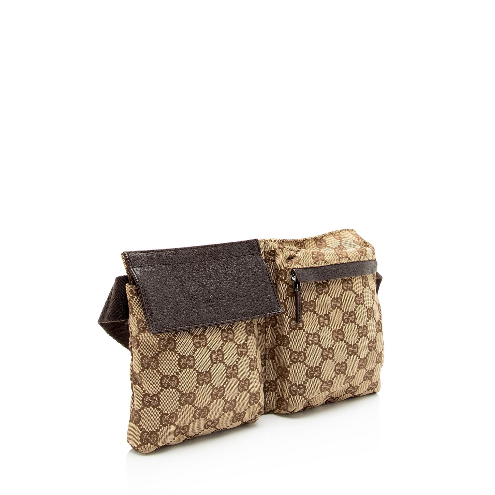 Gucci Leather Canvas Shoulder Bag