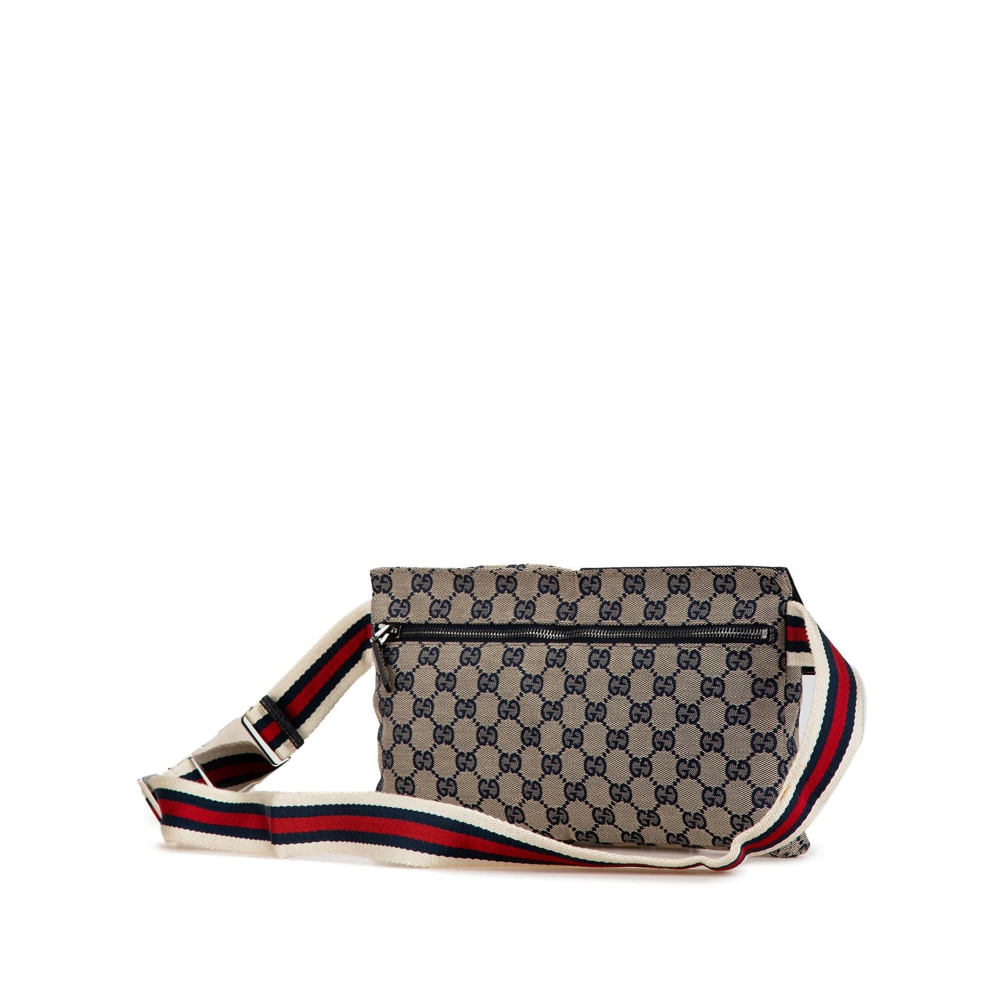Gucci GG Canvas Web Double Pocket Belt Bag (SHG-C9Tytb)