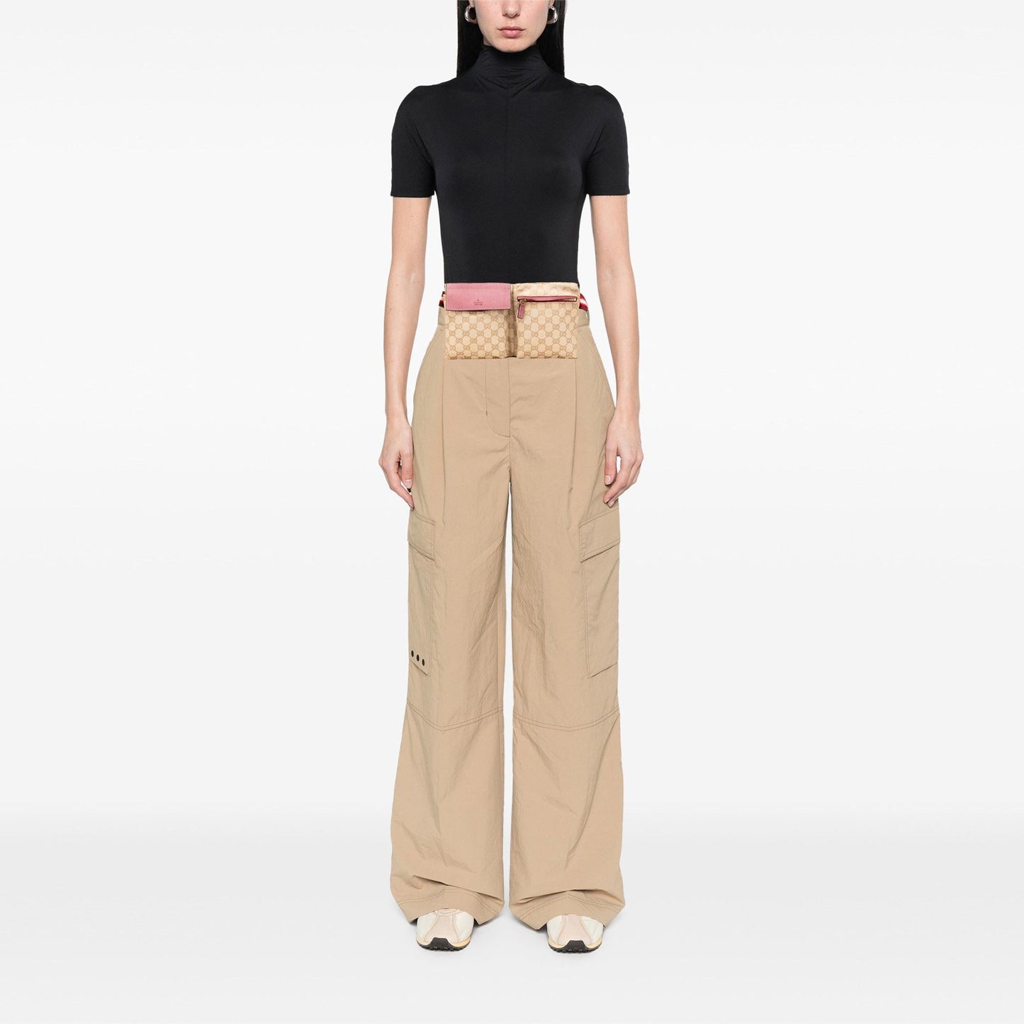 Gucci GG Canvas Web Double Pocket Belt Bag