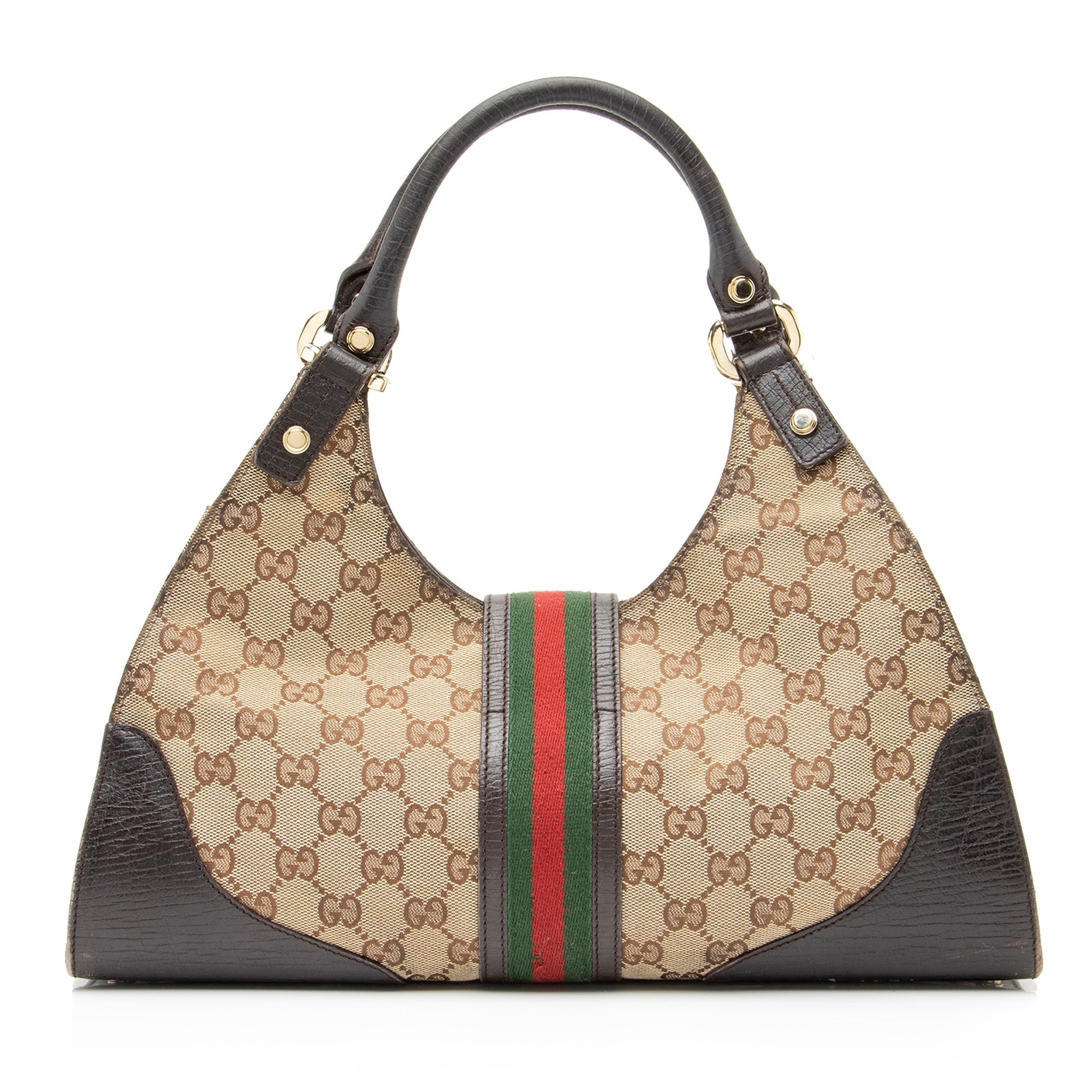 Gucci GG Canvas Web Junco Large Shoulder Bag (SHF-23497)