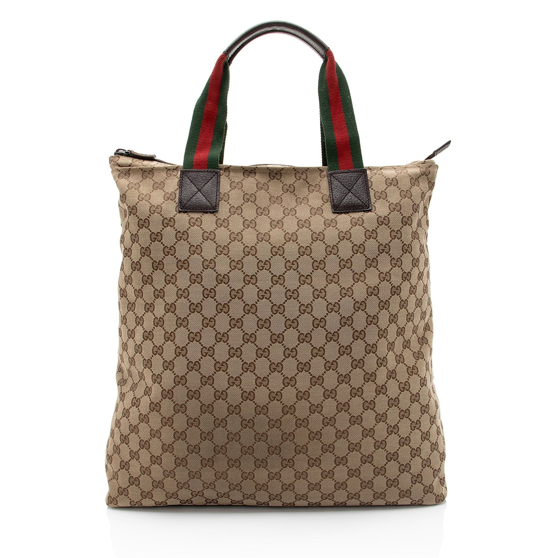 Gucci Nylon Leather Canvas Tote