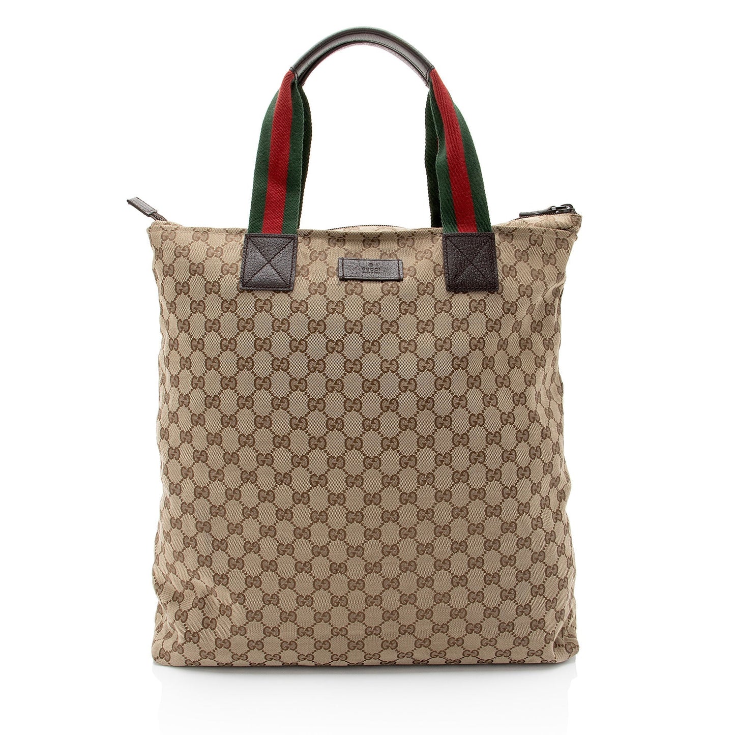 Gucci Nylon Leather Canvas Tote