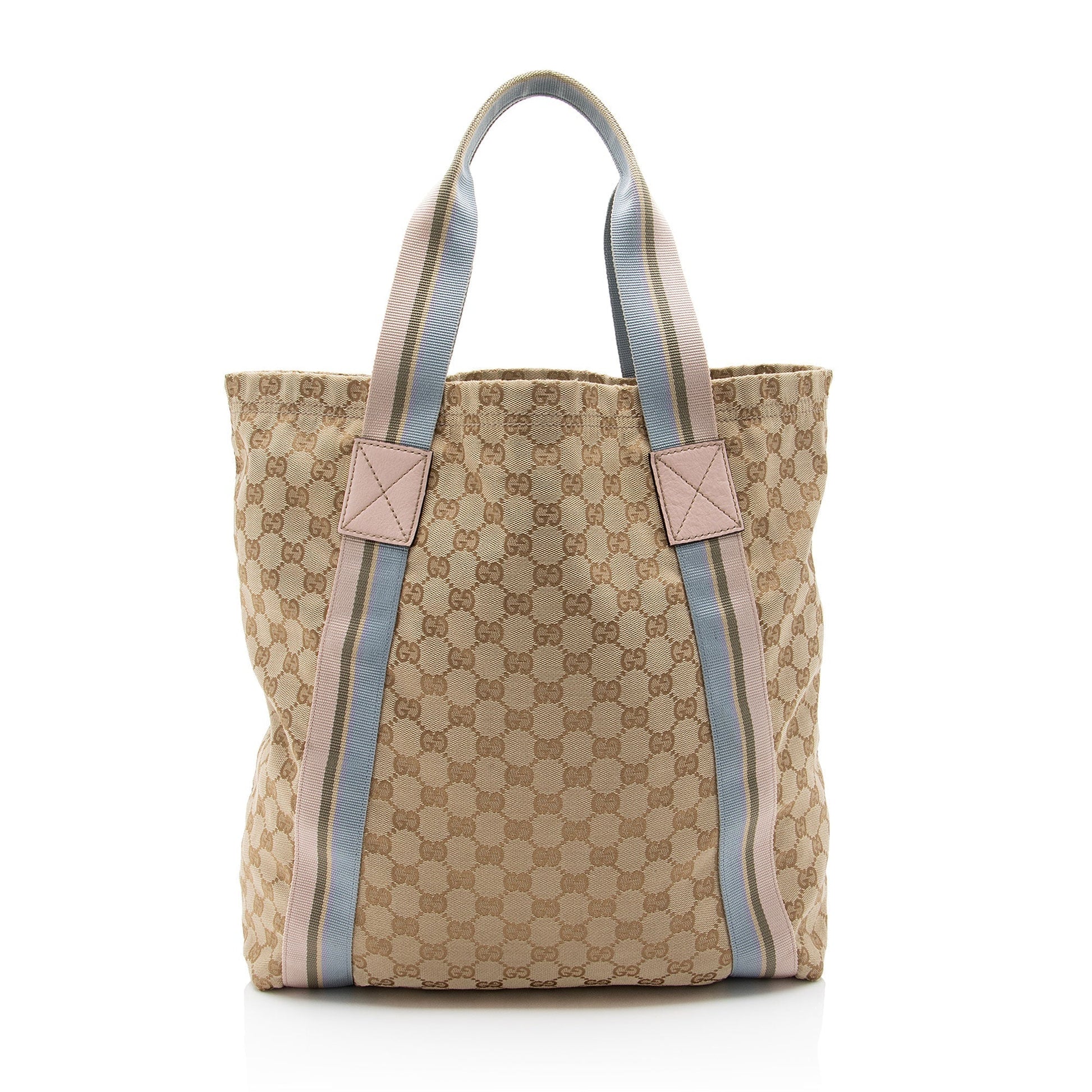 Gucci Nylon Leather Canvas Tote