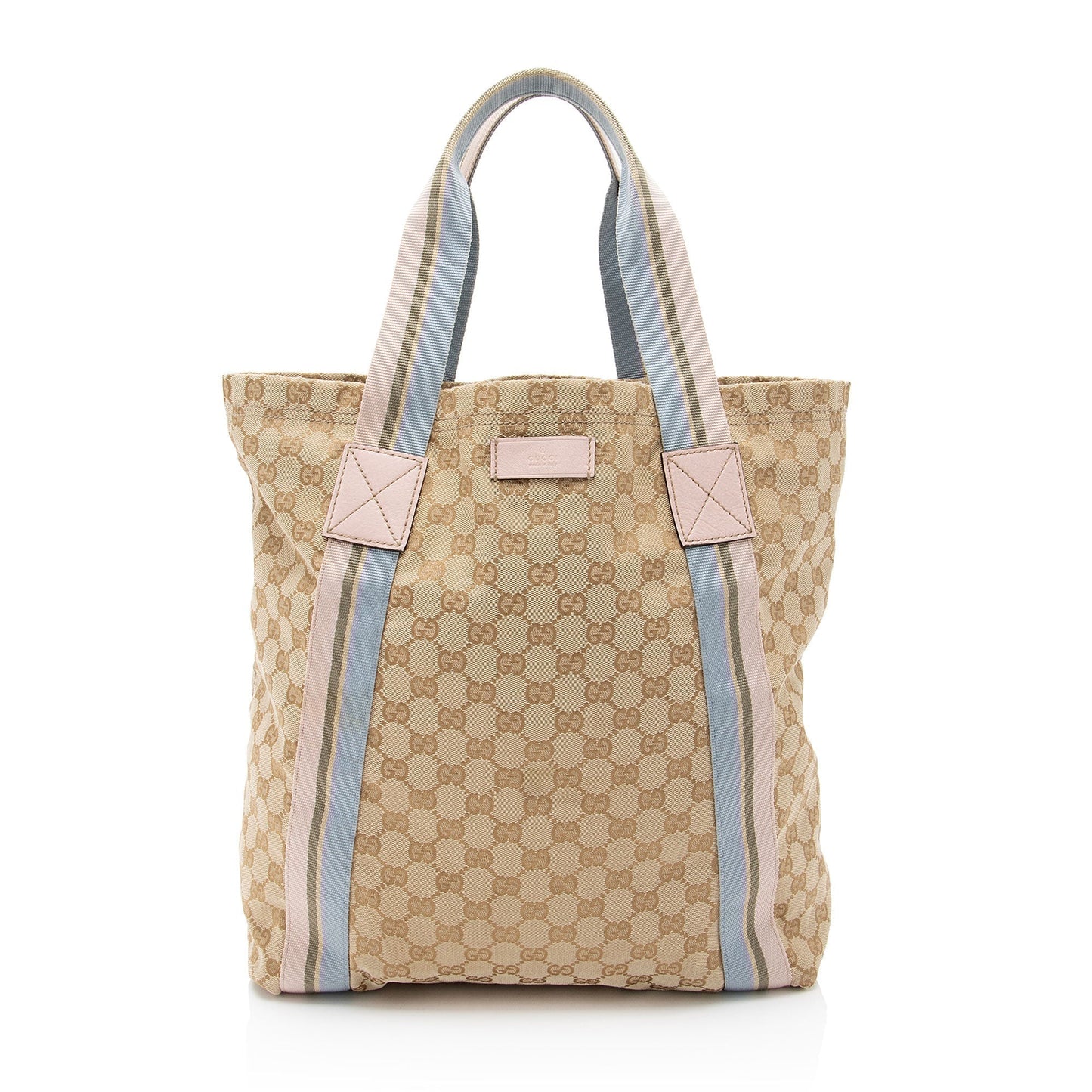 Gucci Nylon Leather Canvas Tote