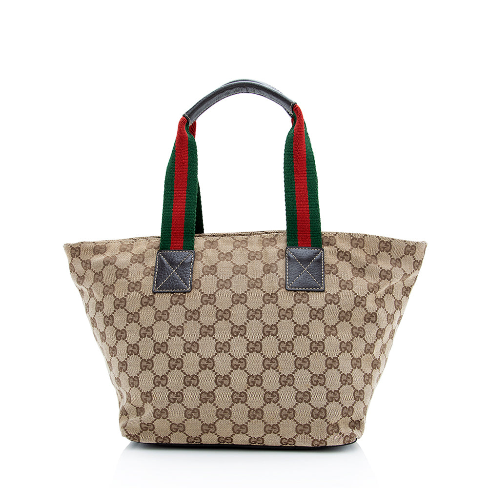 Gucci Web Leather Canvas Tote Style 5