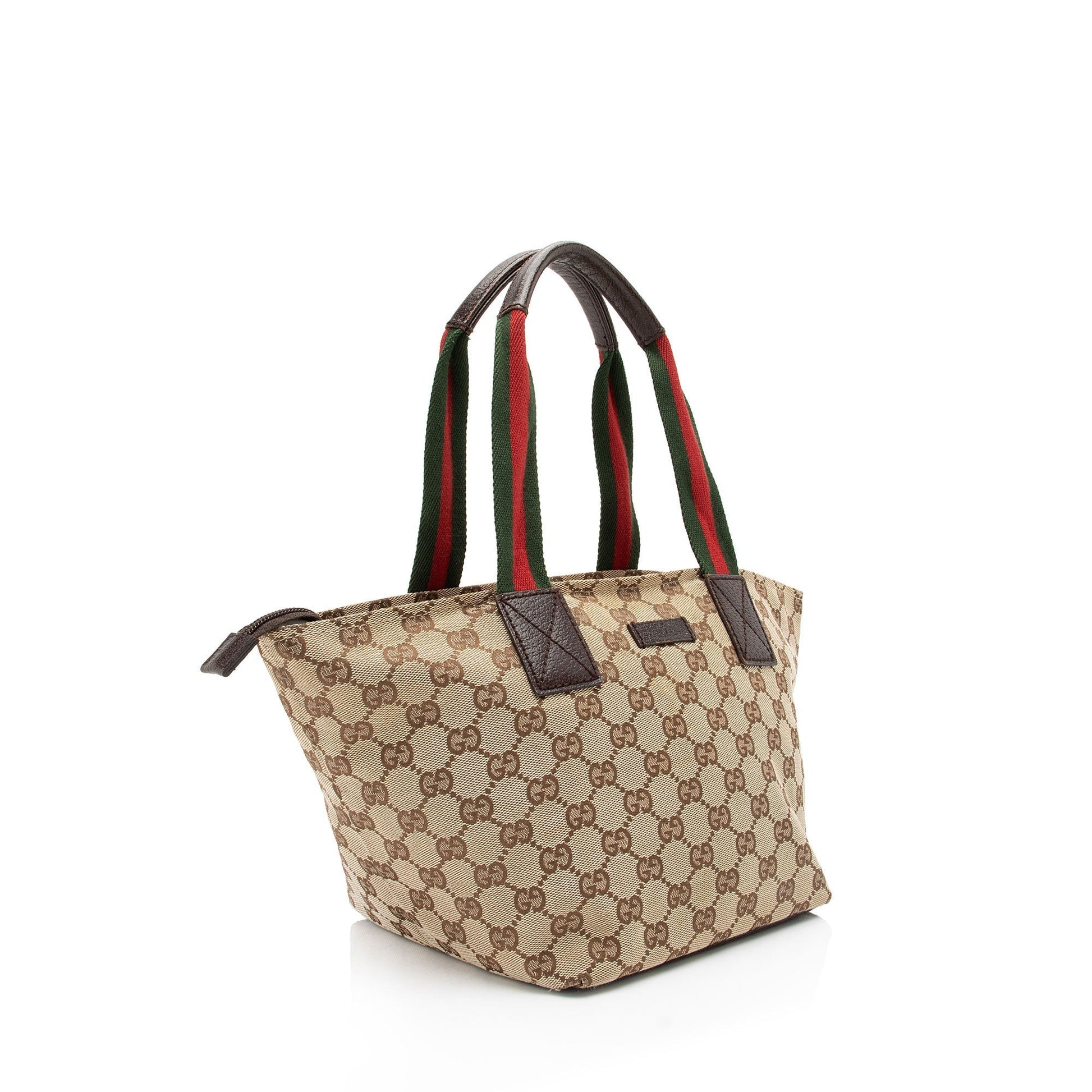 Gucci Nylon Leather Canvas Tote