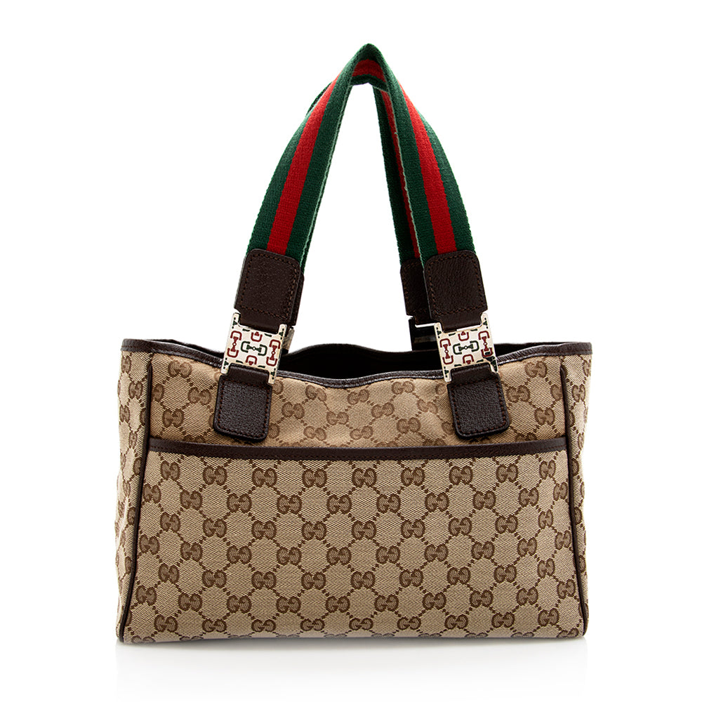 Gucci Web Leather Canvas Tote Style 4