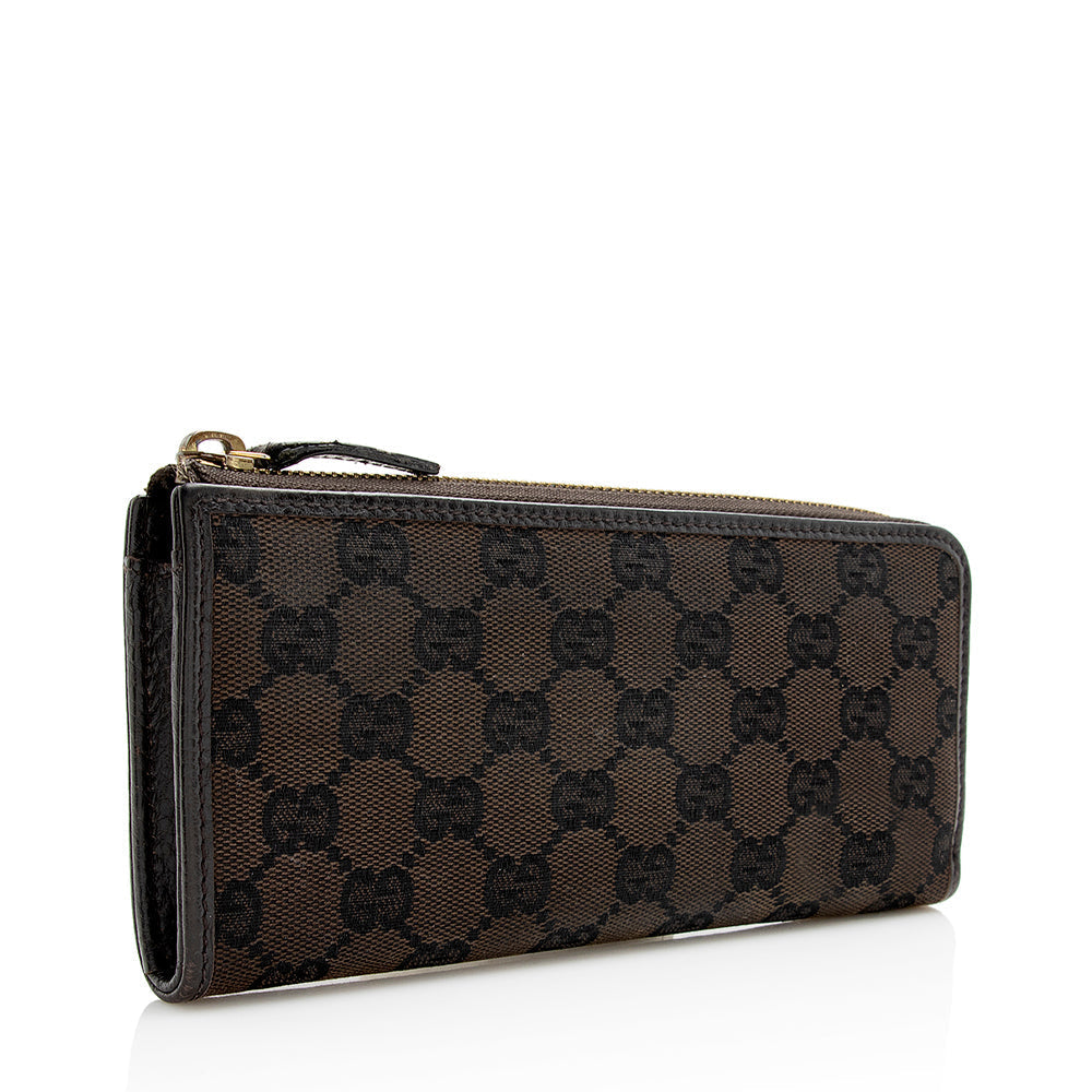 Gucci GG Canvas Zip Around Wallet (SHF-21327)