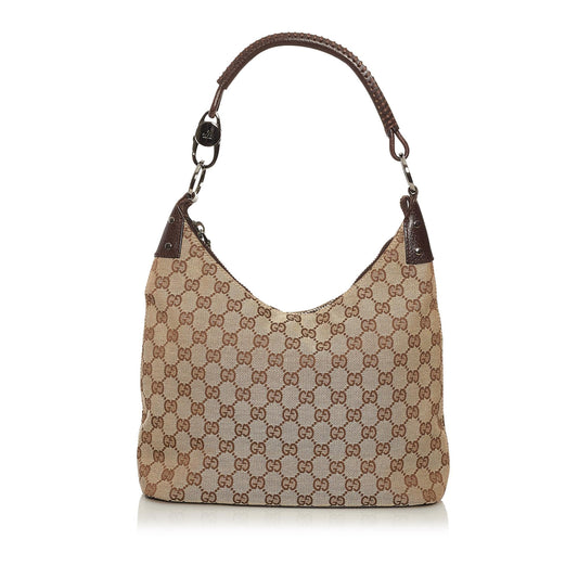 Gucci GG Cavas Ring Handle Zip Shoulder Bag (SHG-34838)