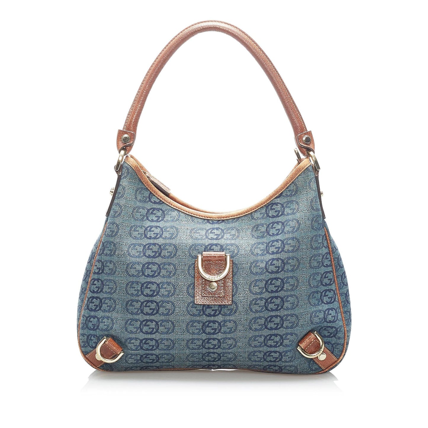 Gucci GG Denim Abbey D-Ring Shoulder Bag (SHG-34010)