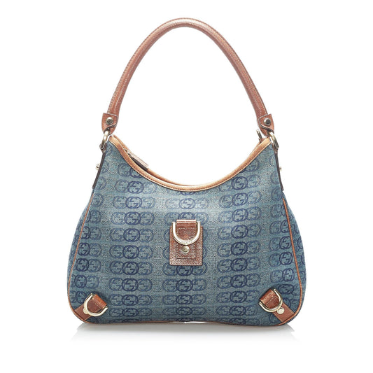 Gucci GG Denim Abbey D-Ring Shoulder Bag (SHG-34010)