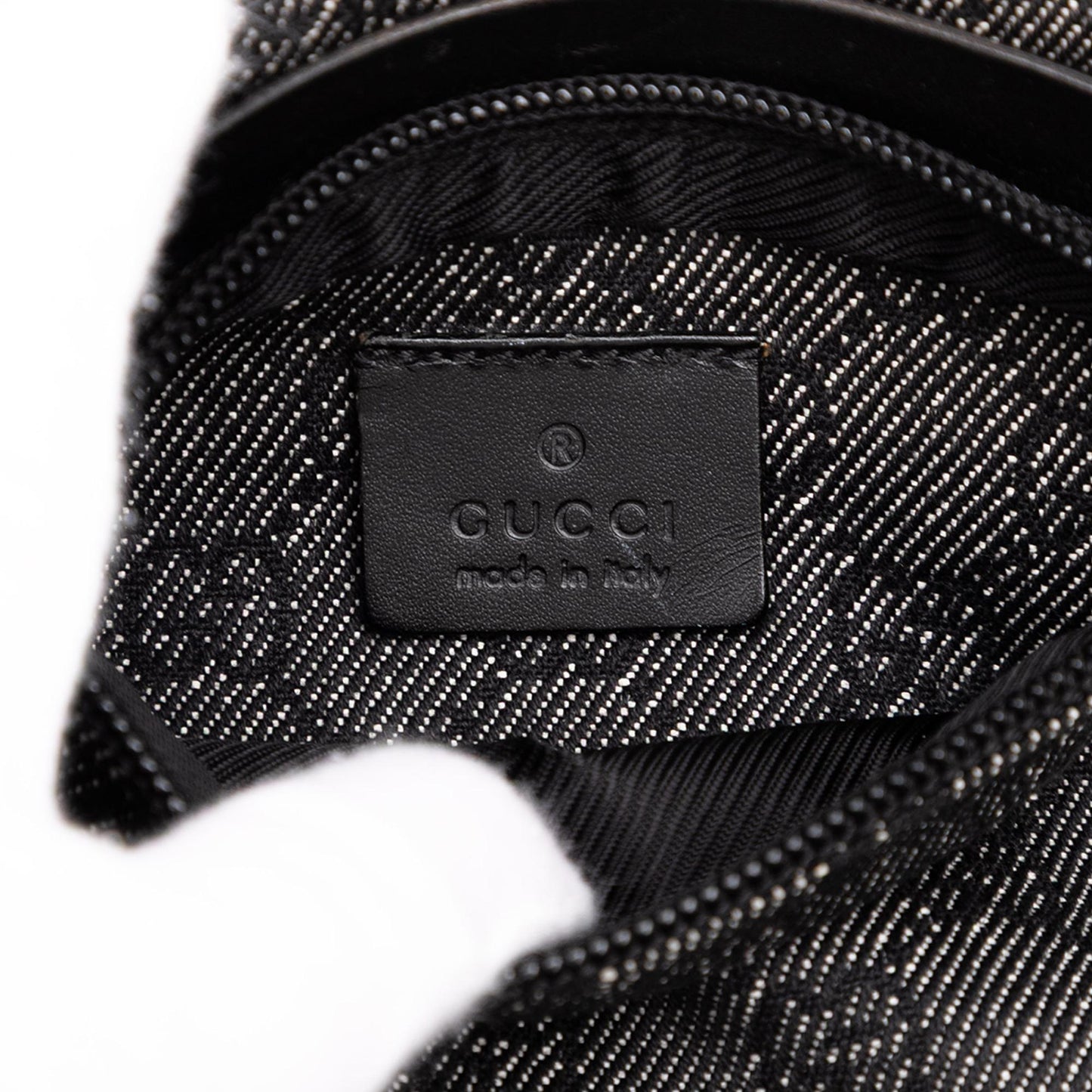 Gucci GG Denim Double Pocket Belt Bag