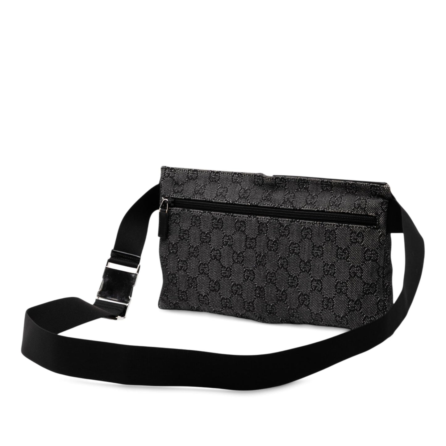 Gucci GG Denim Double Pocket Belt Bag