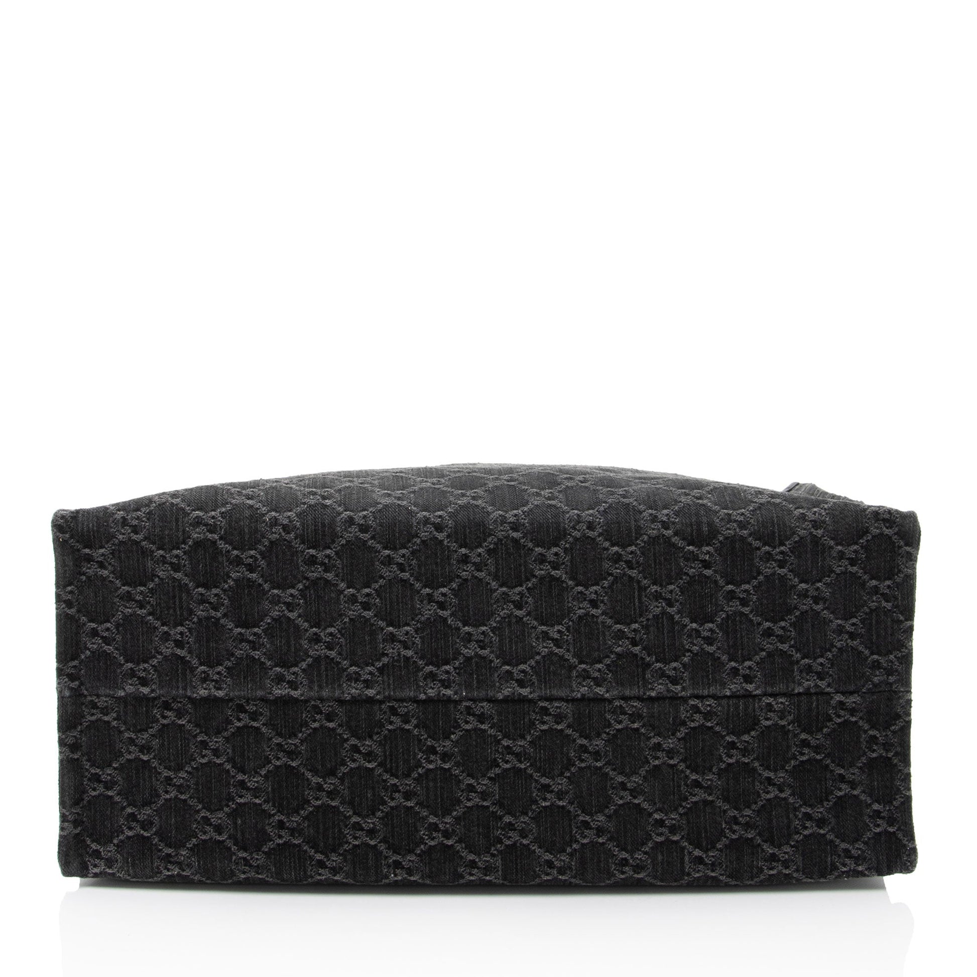 Gucci Pochette Leather Canvas Tote