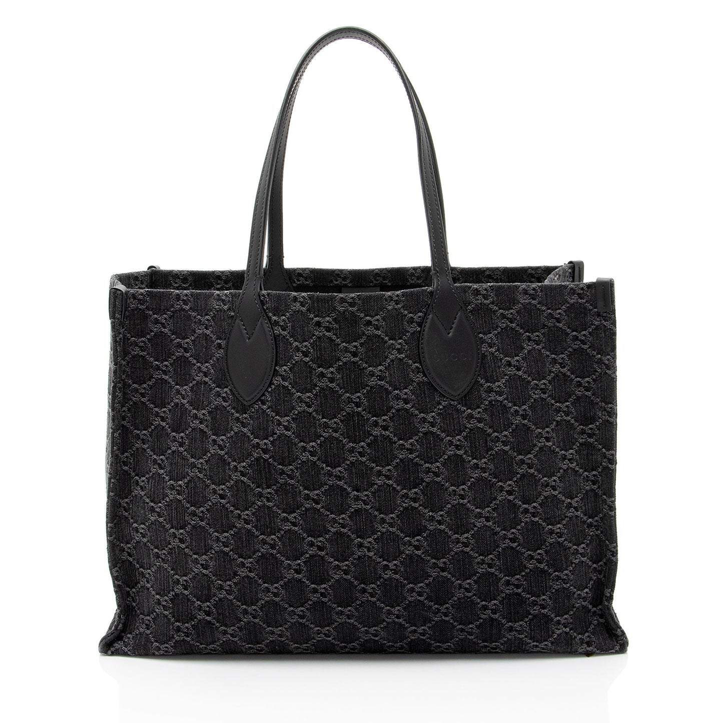 Gucci Pochette Leather Canvas Tote