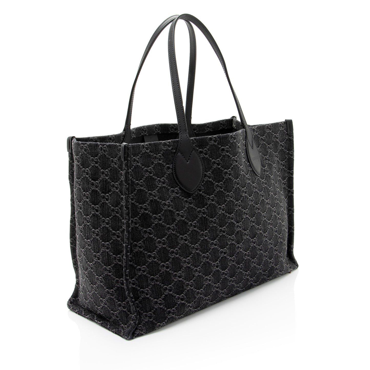 Gucci Pochette Leather Canvas Tote